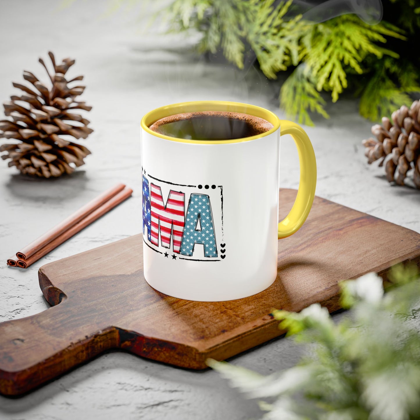 Mama Flag Print Ceramic Coffee Mug