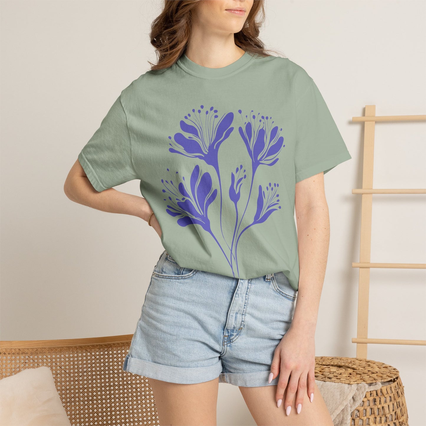 Purple Floral Graphic T-Shirt