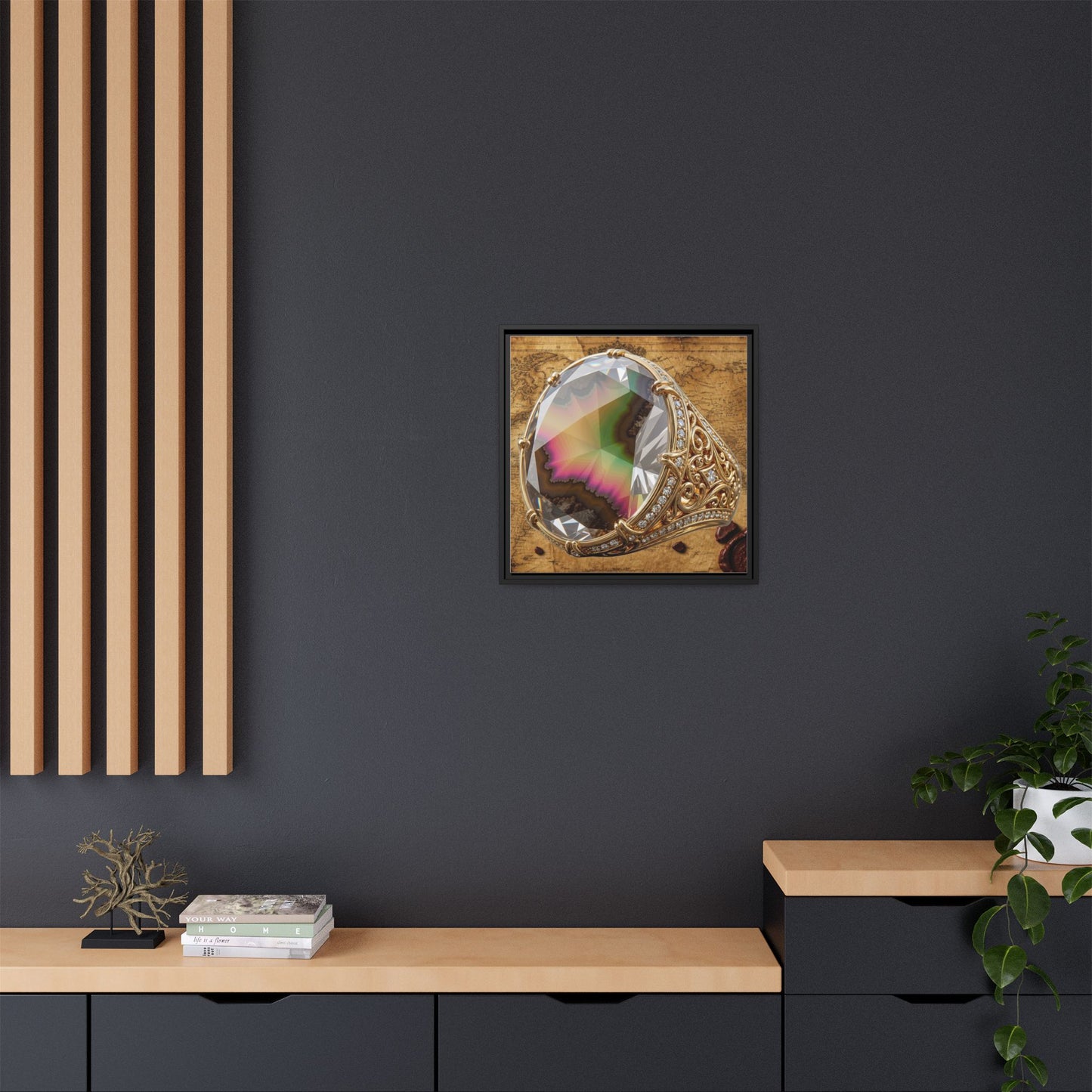 Zultanite Gemstone Ring Framed Canvas