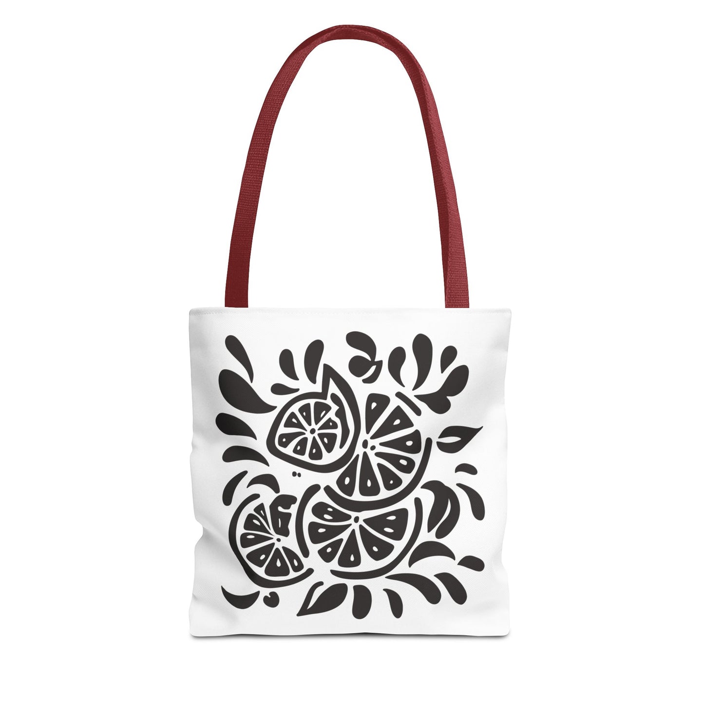 Monochrome Citrus Floral Tote Bag