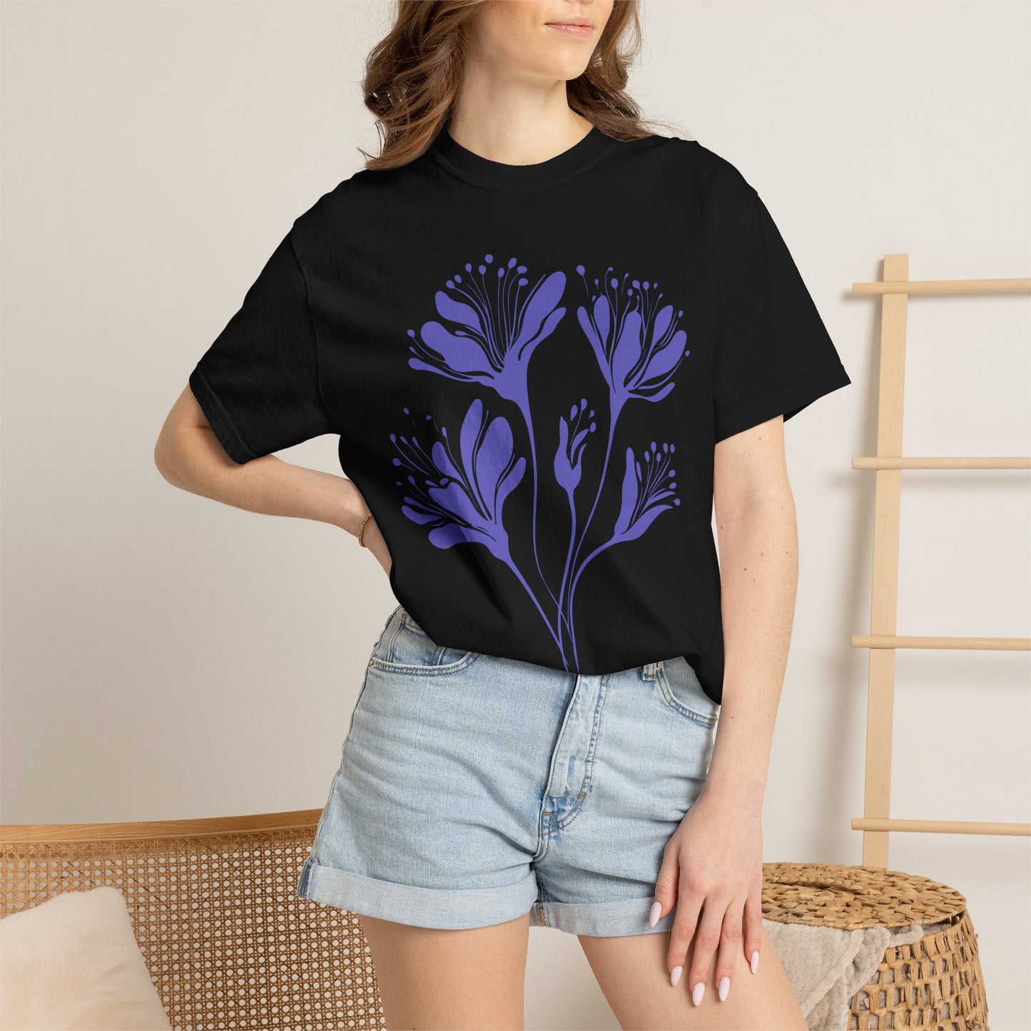 Purple Floral Graphic T-Shirt