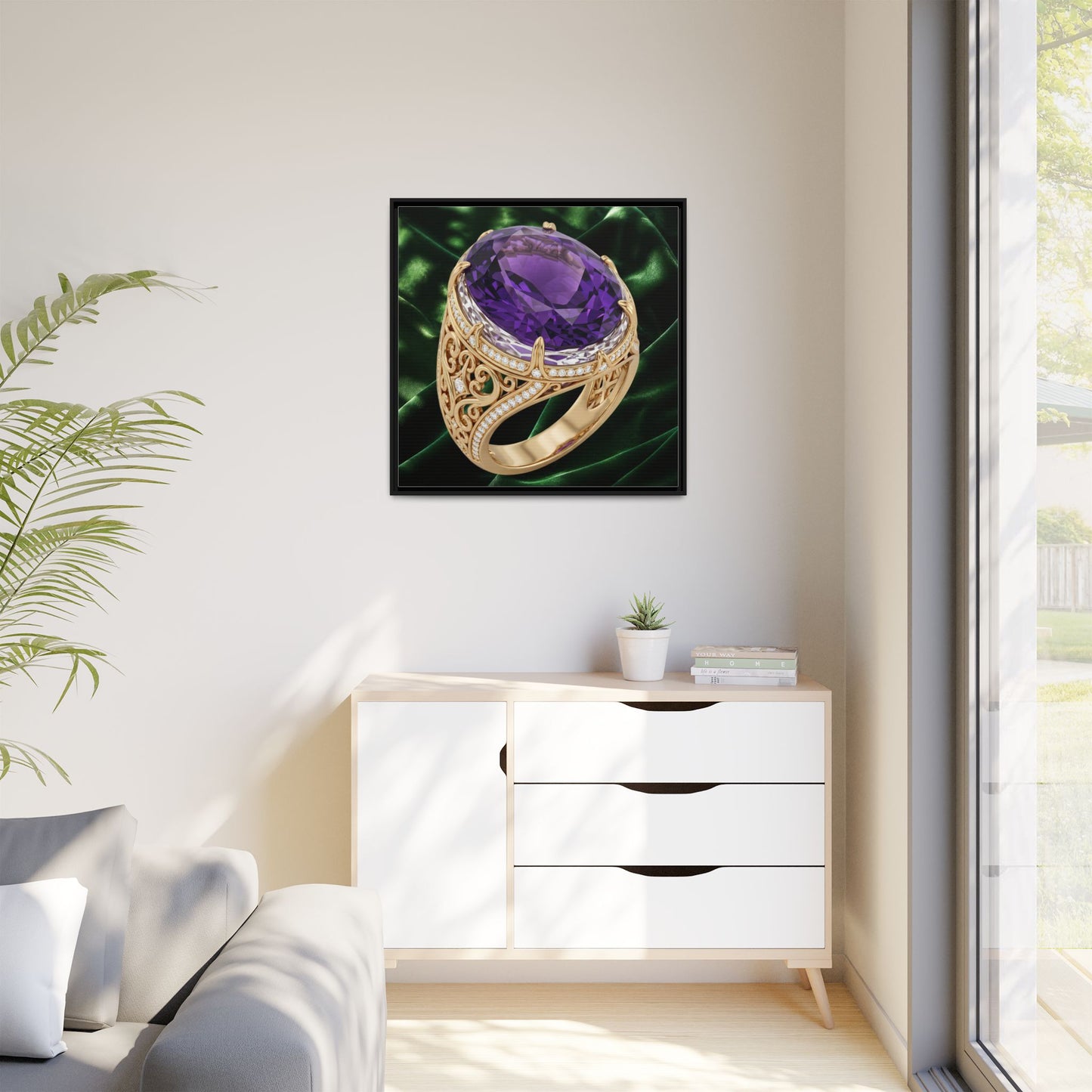 Purple Amethyst Regal Glow Ring Canvas