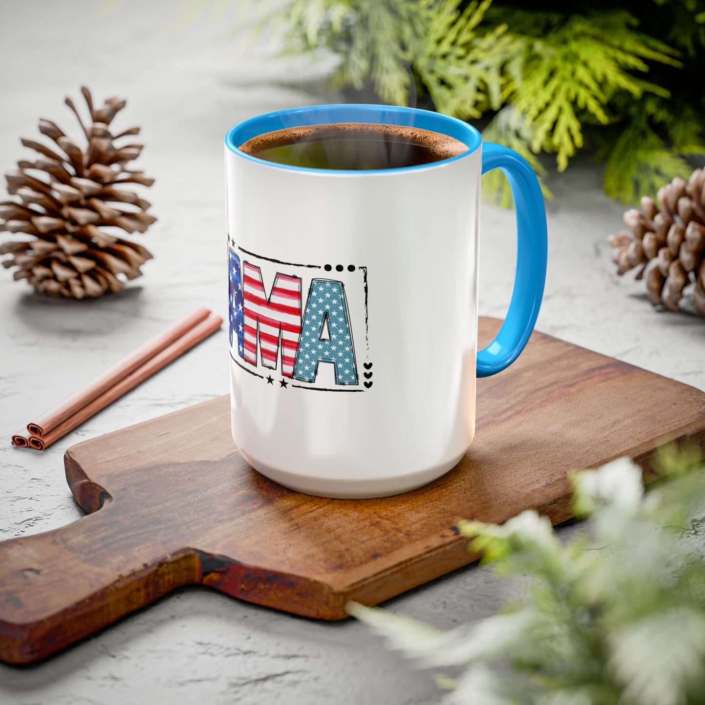 Mama Flag Print Ceramic Coffee Mug
