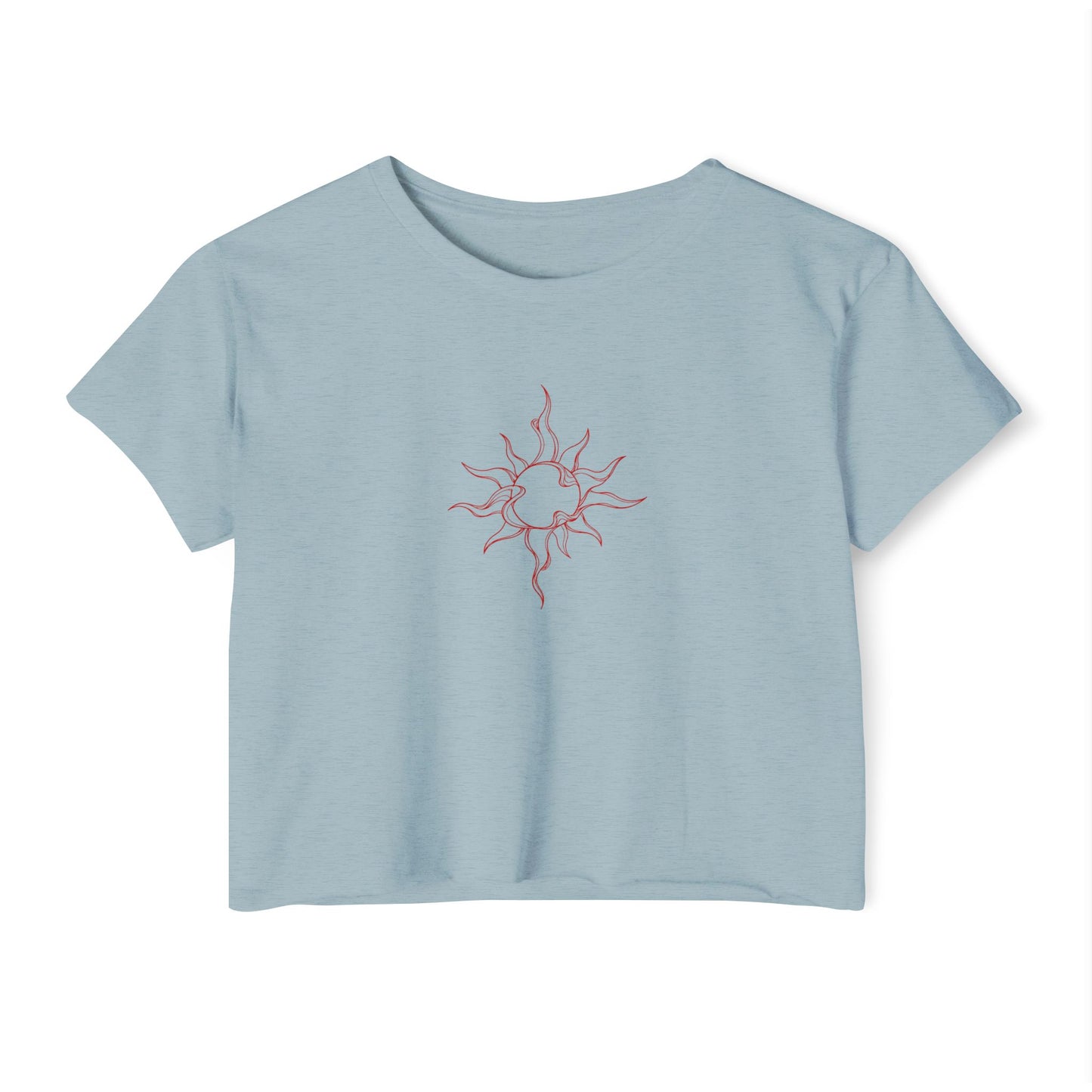 Wavy Sun Line Art Boxy Tee
