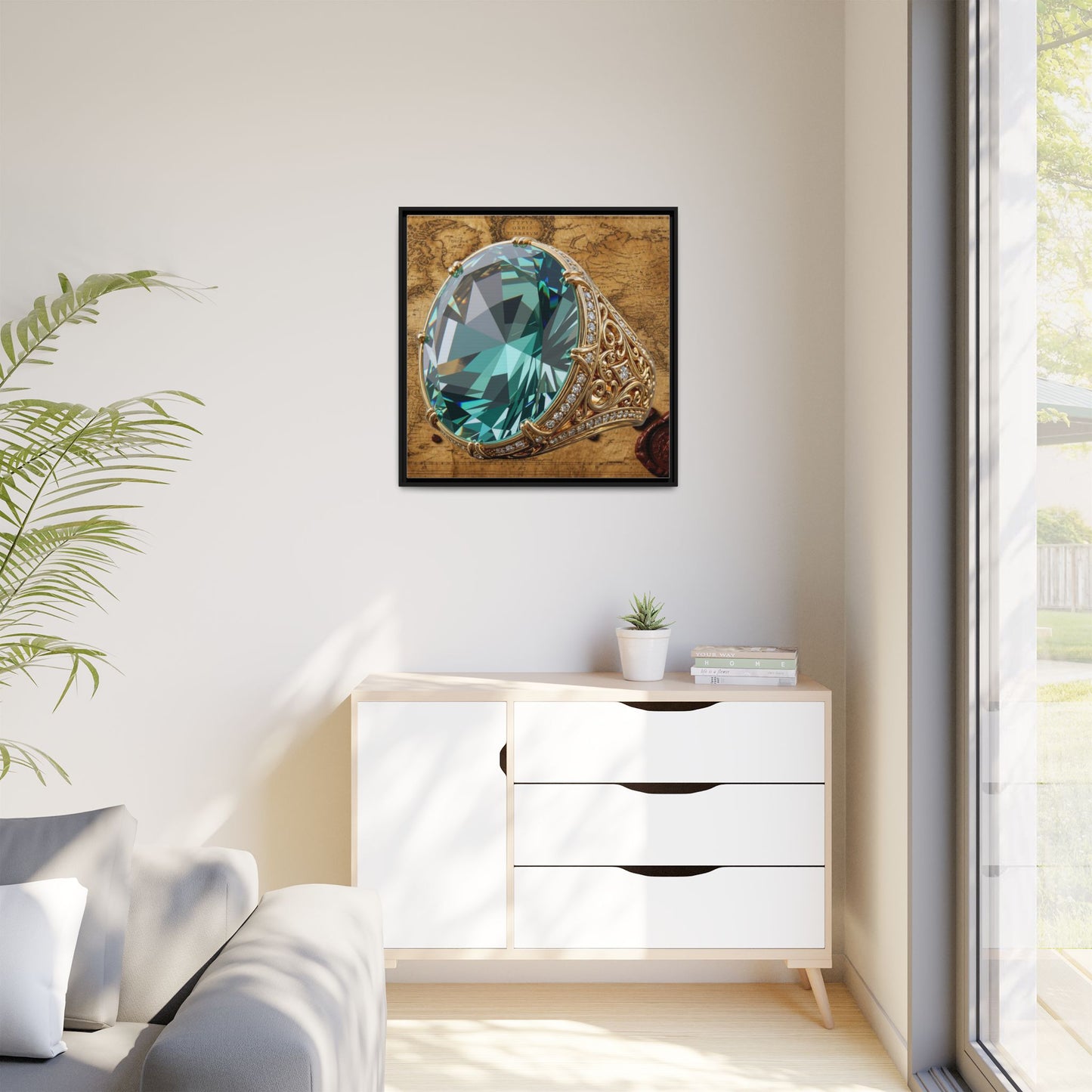 Prismatic Tourmaline Statement Ring Framed Canvas