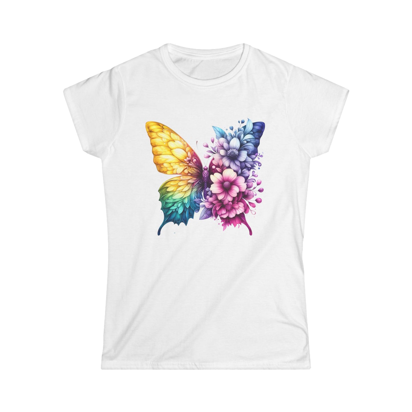 Floral Rainbow Butterfly Women’s T-Shirt