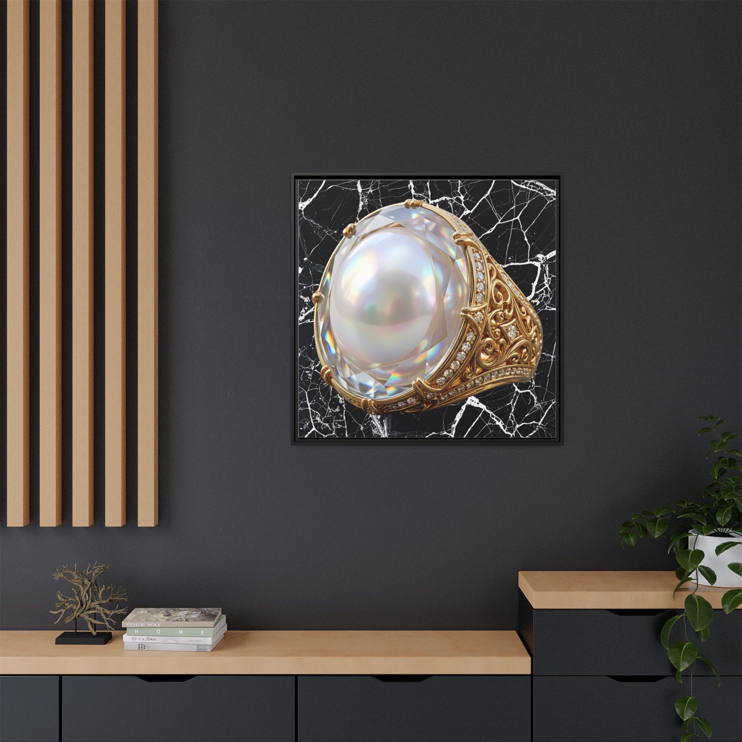 Pearlescent Marble Ring Wall Canvas