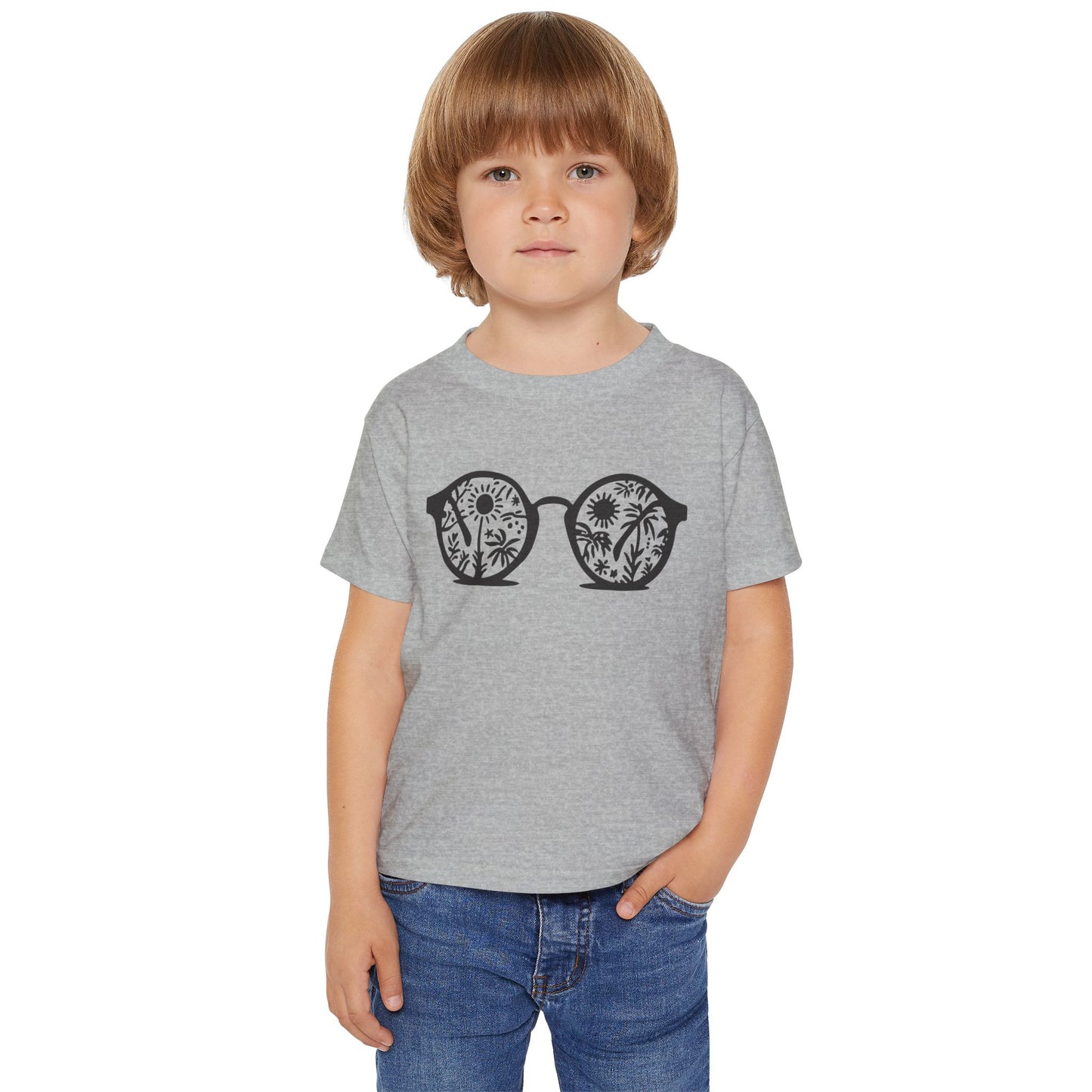Toddler Floral Sunglasses Graphic T-Shirt