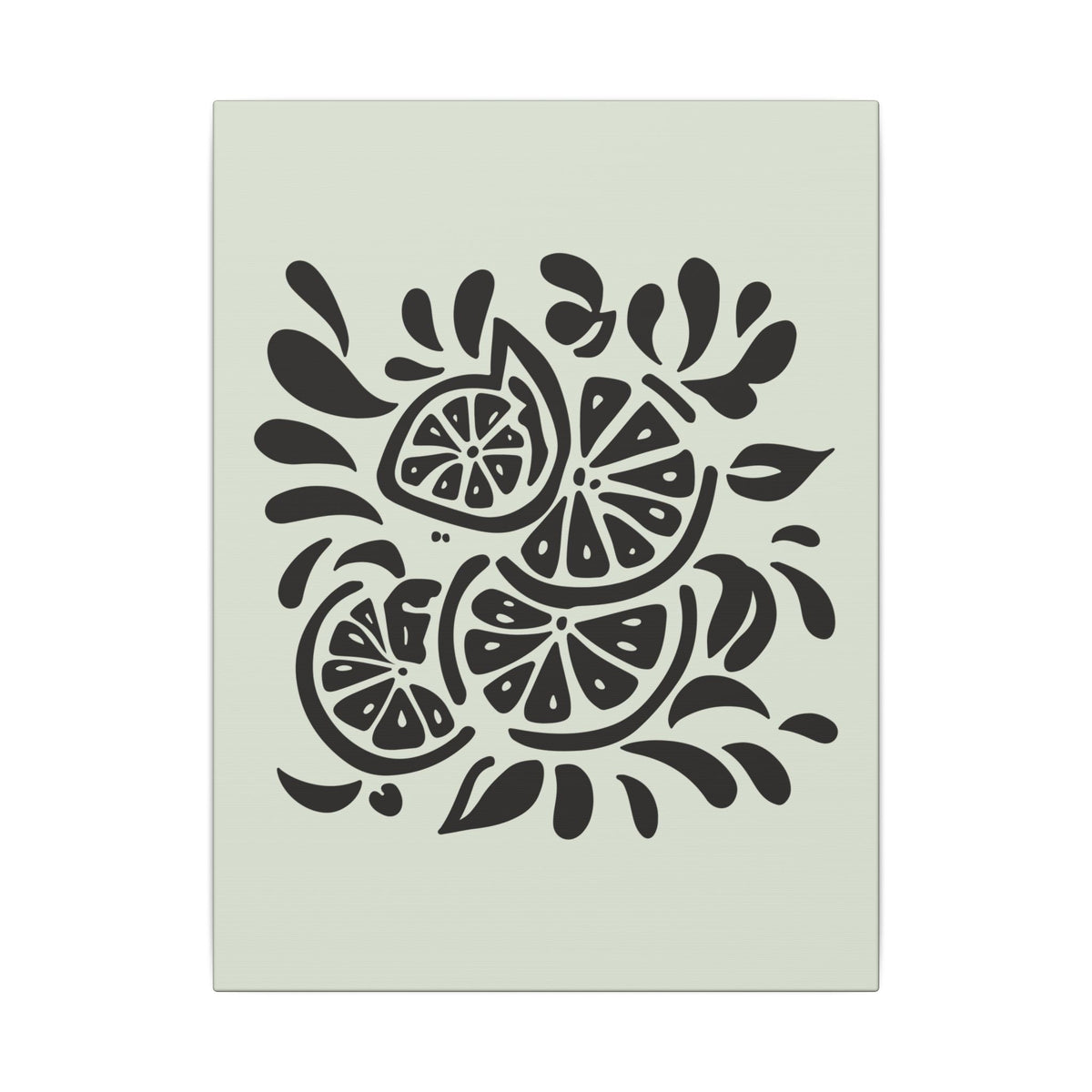Monochrome Citrus Slice Canvas Print