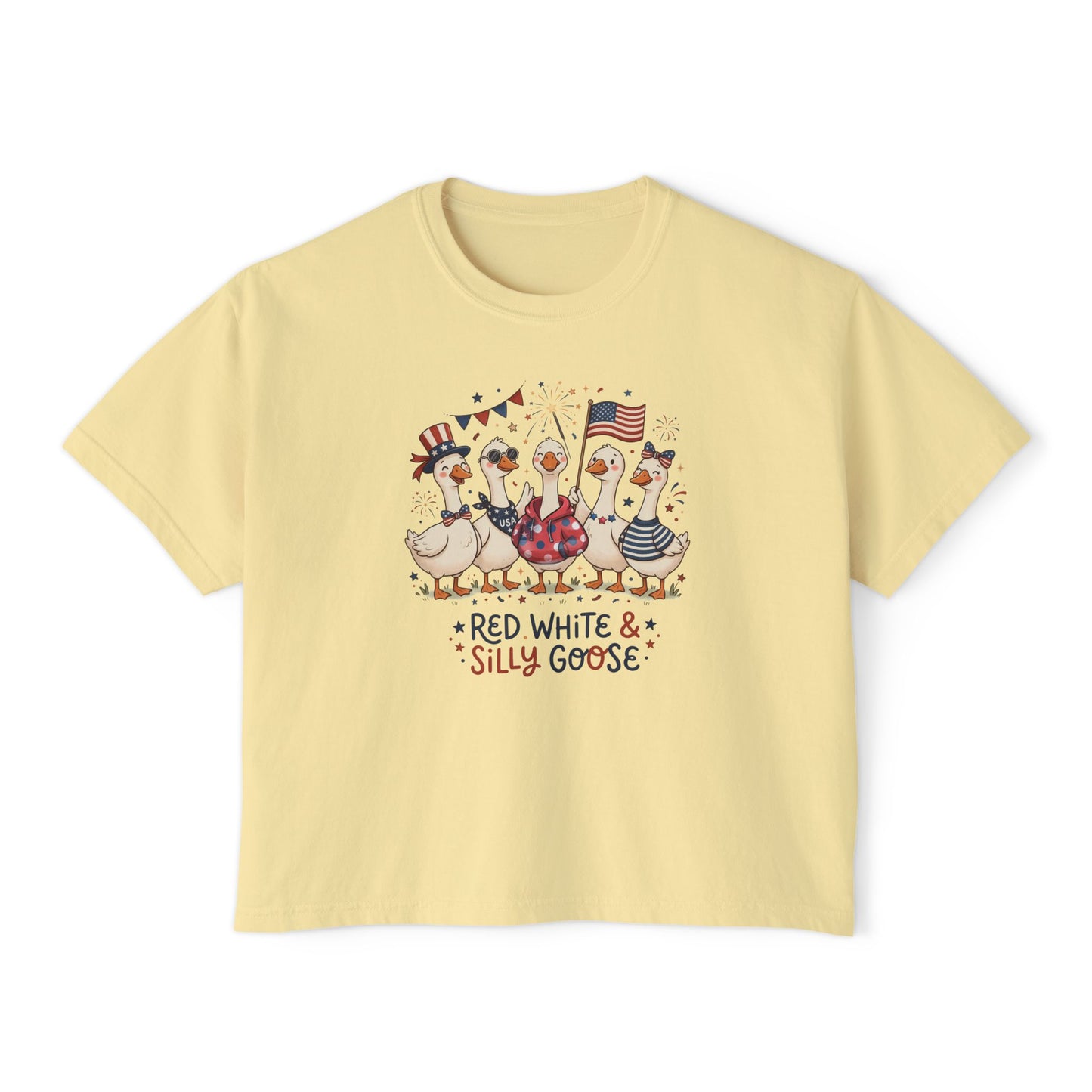Red White & Silly Goose Women’s Boxy T-Shirt