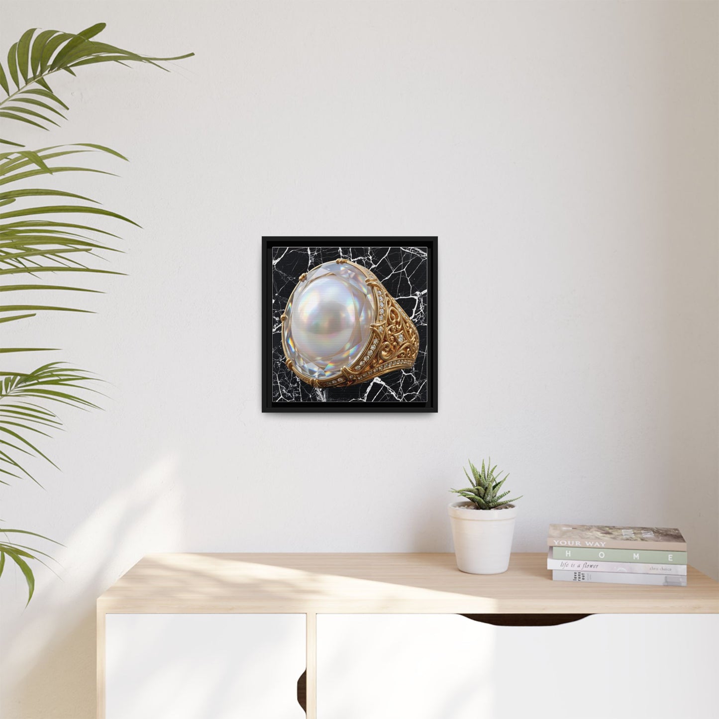 Pearlescent Marble Ring Wall Canvas
