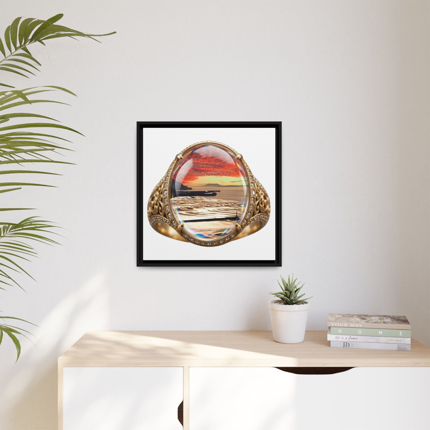Radiant Coastal Sunset Signet Canvas
