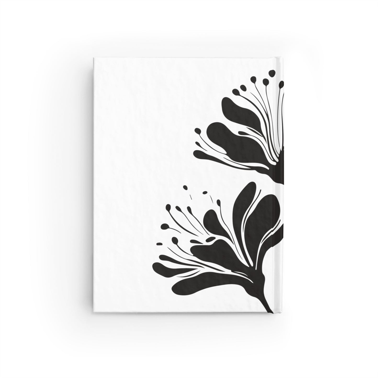 Minimal Black Floral Ruled Notebook