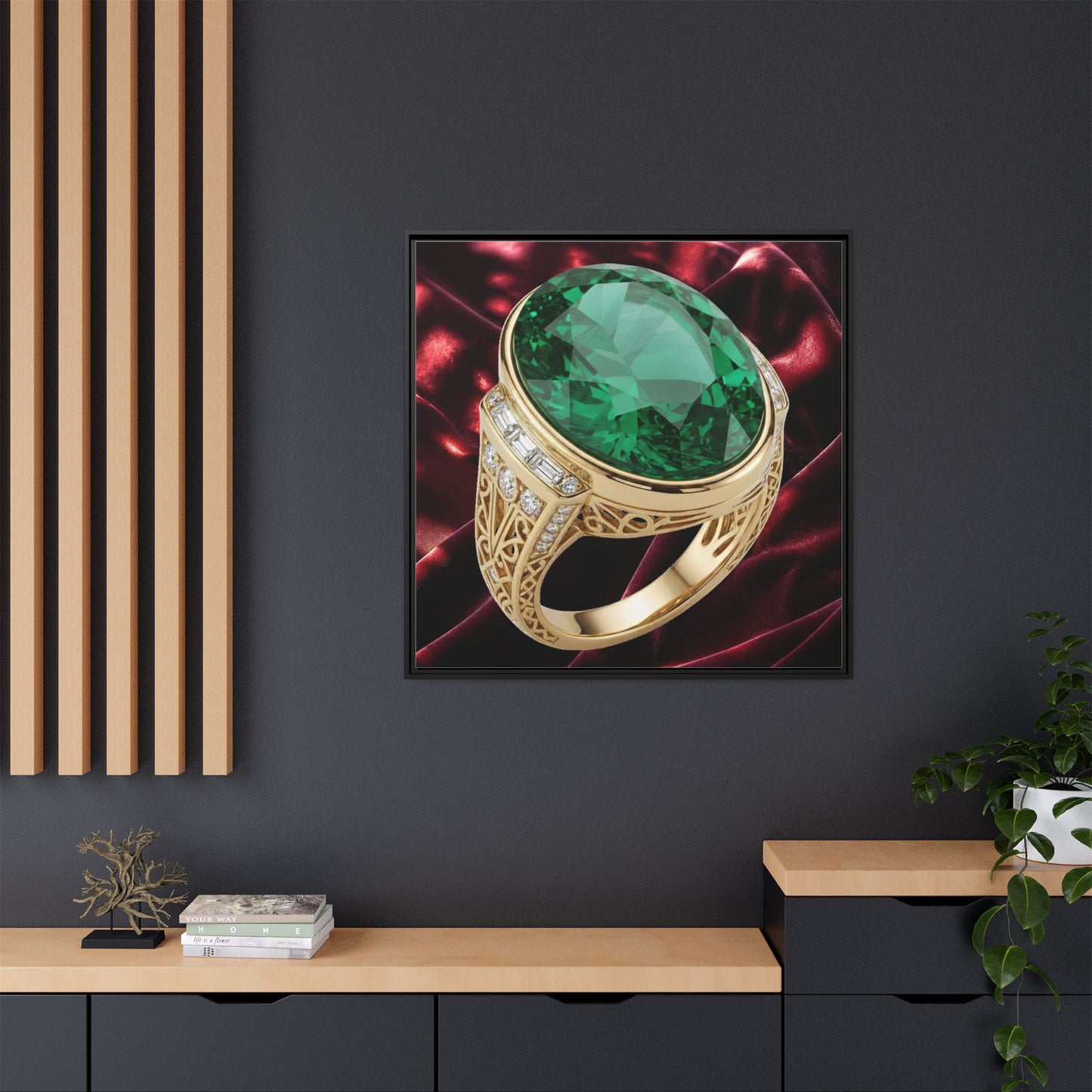 Claret Velvet Emerald Canvas