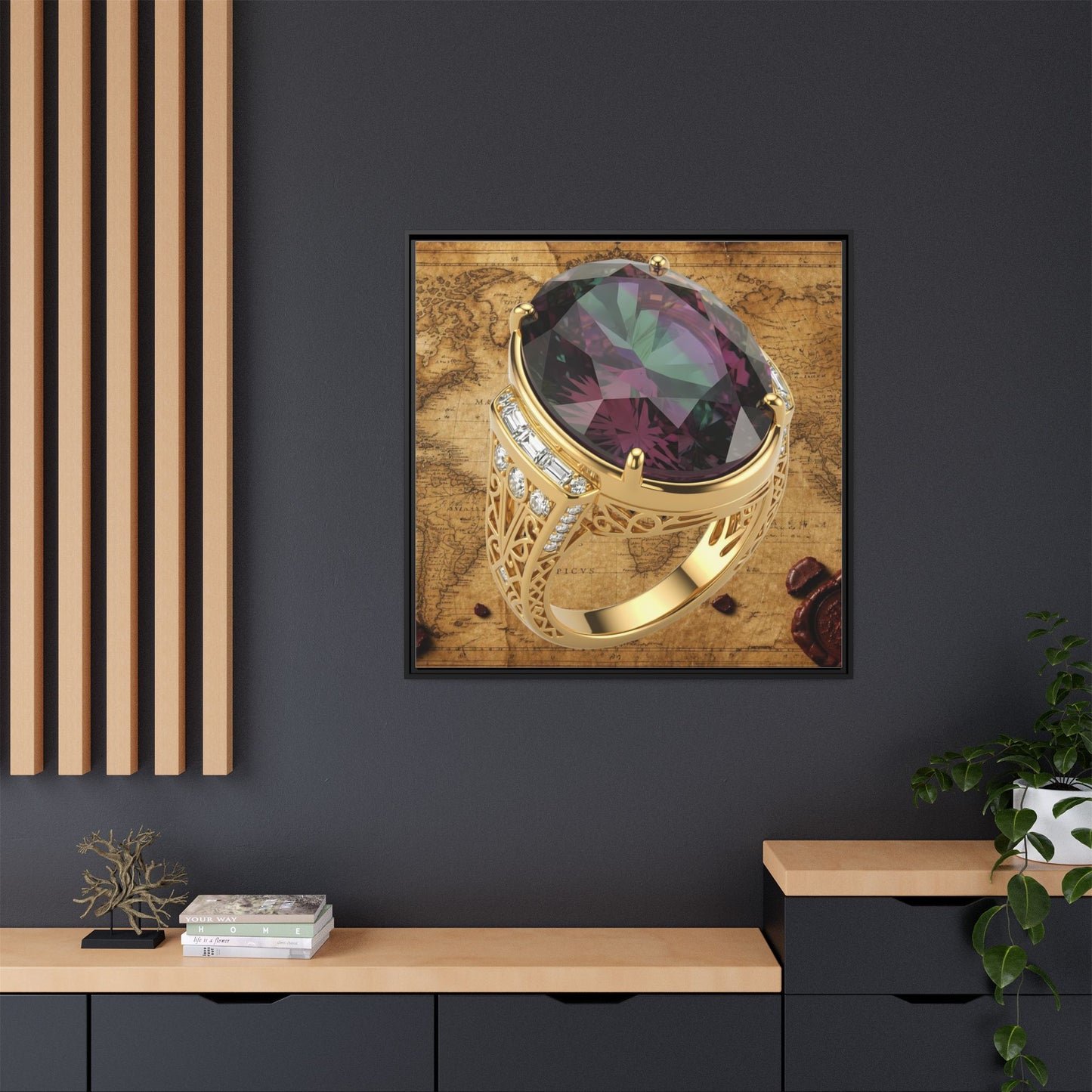 Alexandrite Ring Portrait Framed Canvas