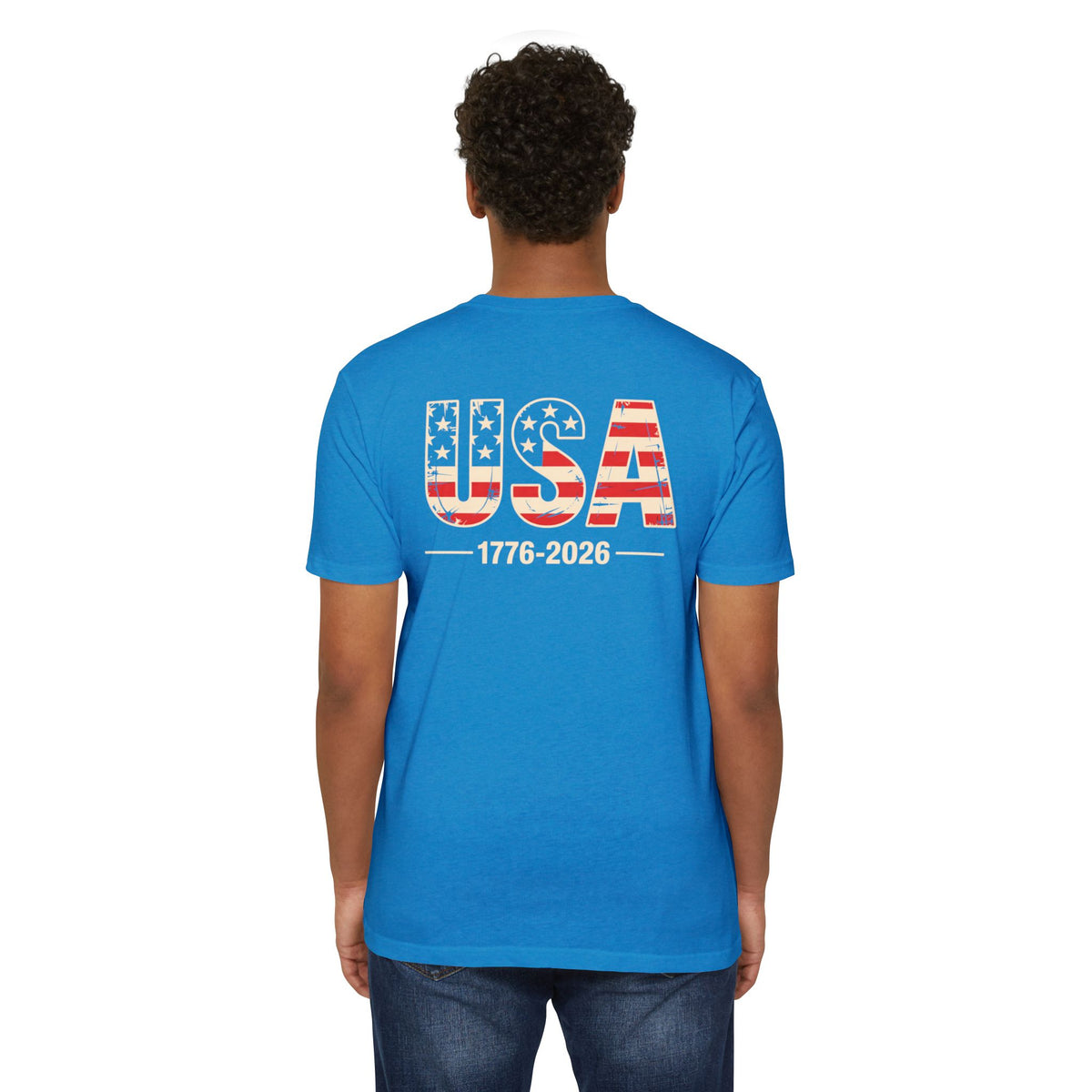 USA 1776-2026 Patriotic Flag Graphic T-Shirt