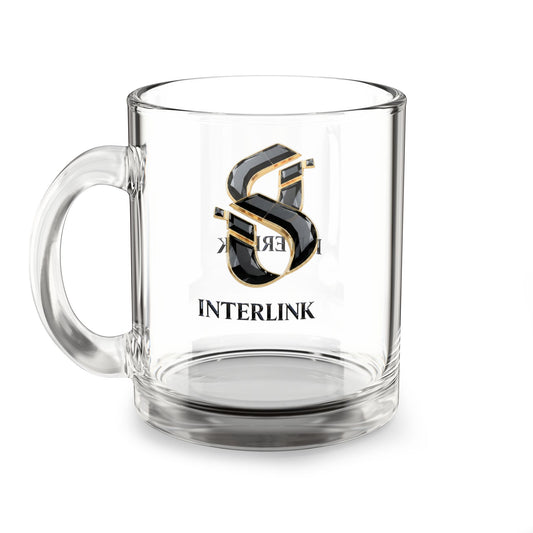 Dark Onyx Interlink 10oz Clear Glass Mug