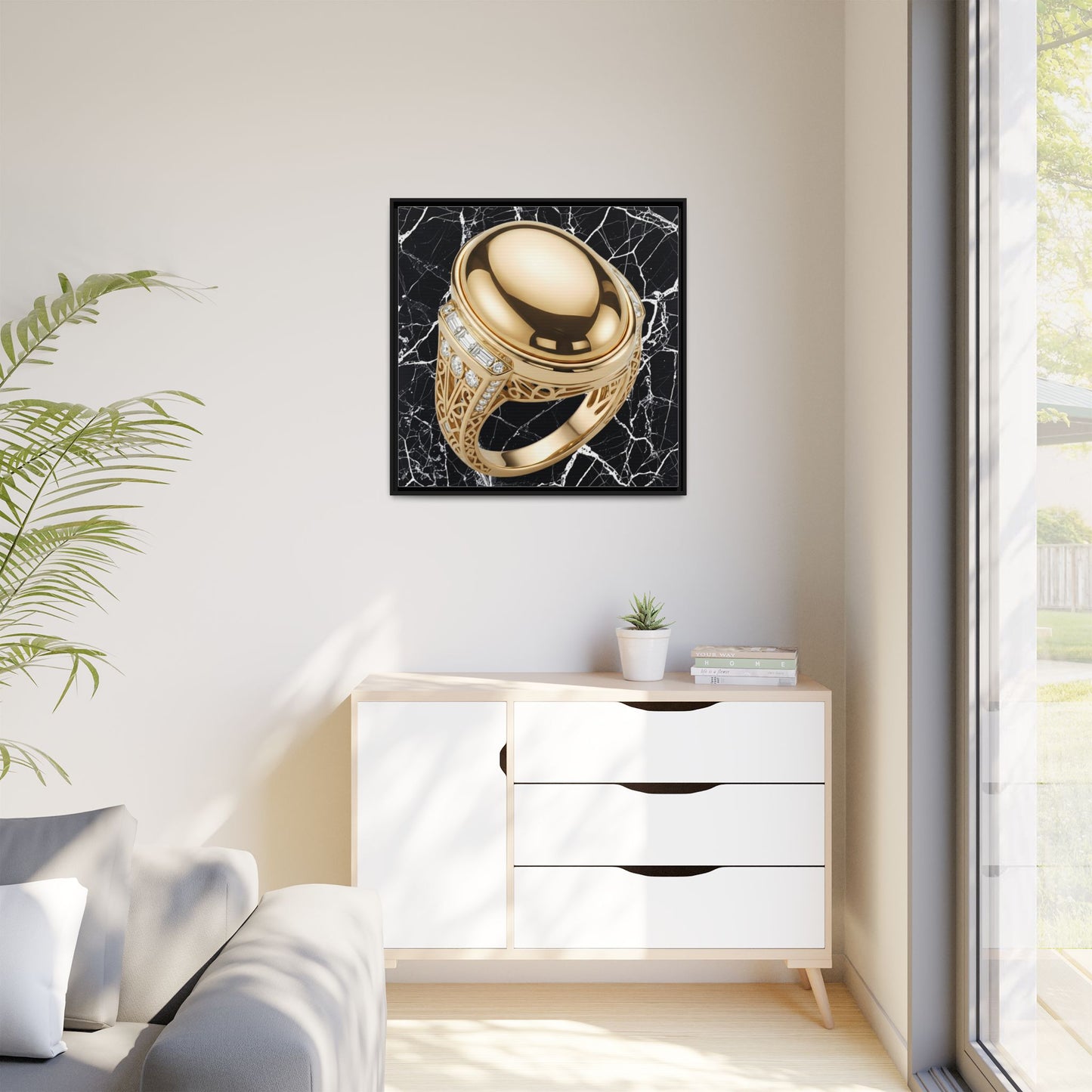 Gilded Marble Signet Canvas