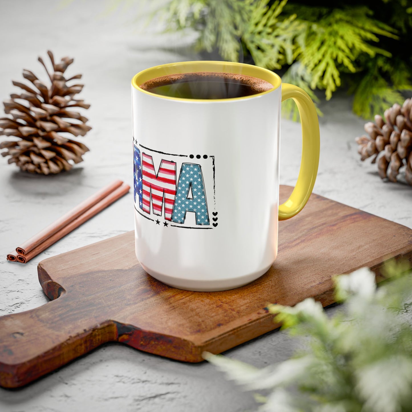 Mama Flag Print Ceramic Coffee Mug