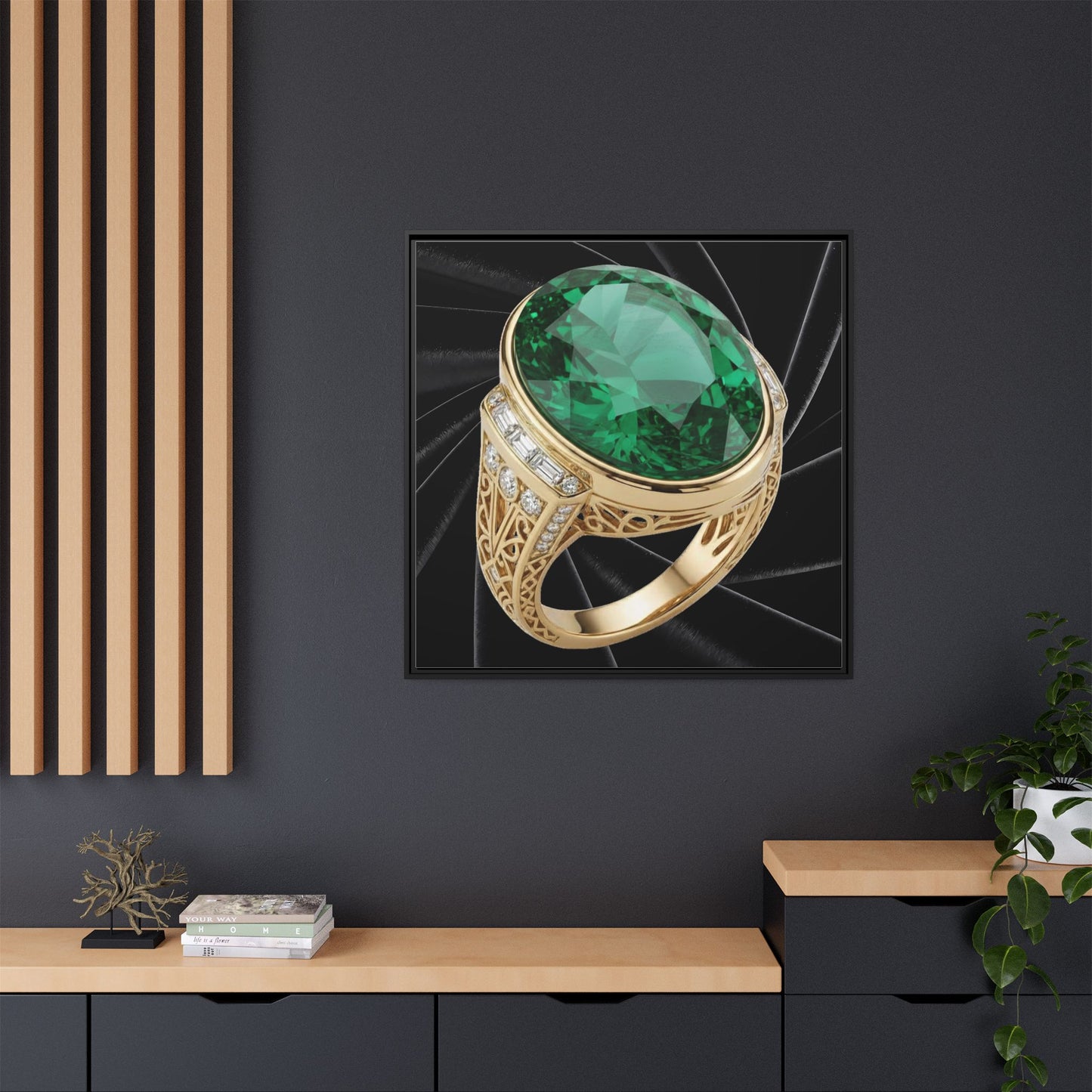 Noir Emerald Jewel Canvas