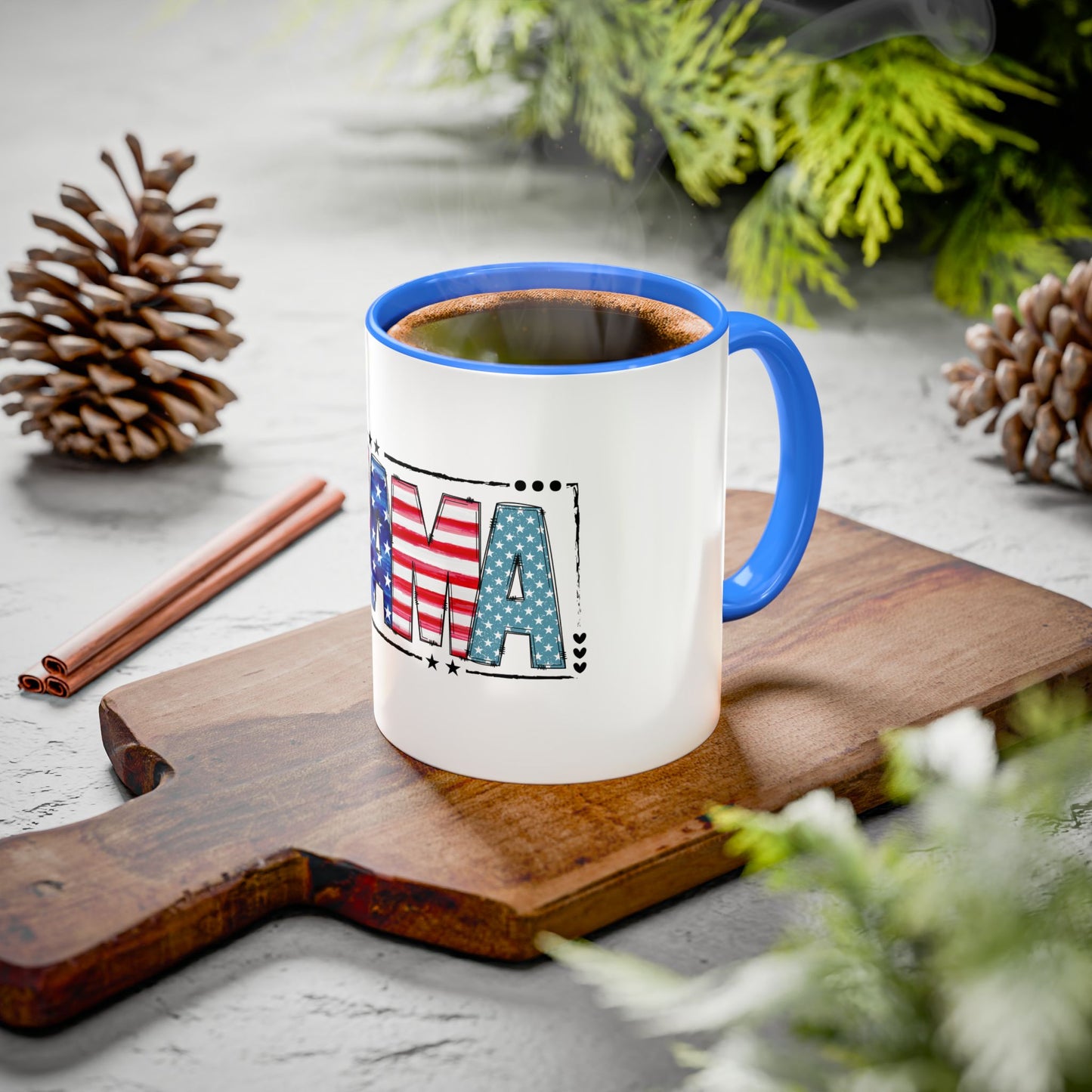 Mama Flag Print Ceramic Coffee Mug
