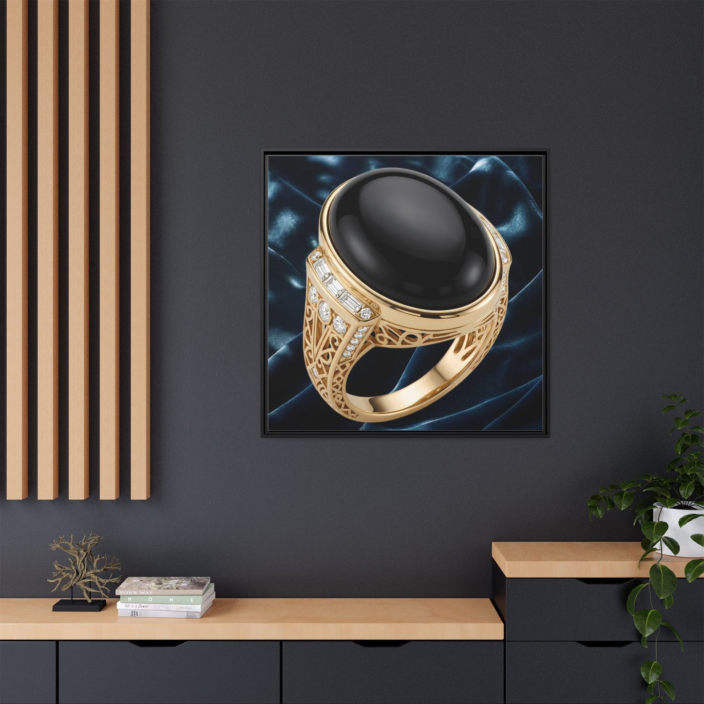Noir Onyx Velvet Drift Canvas