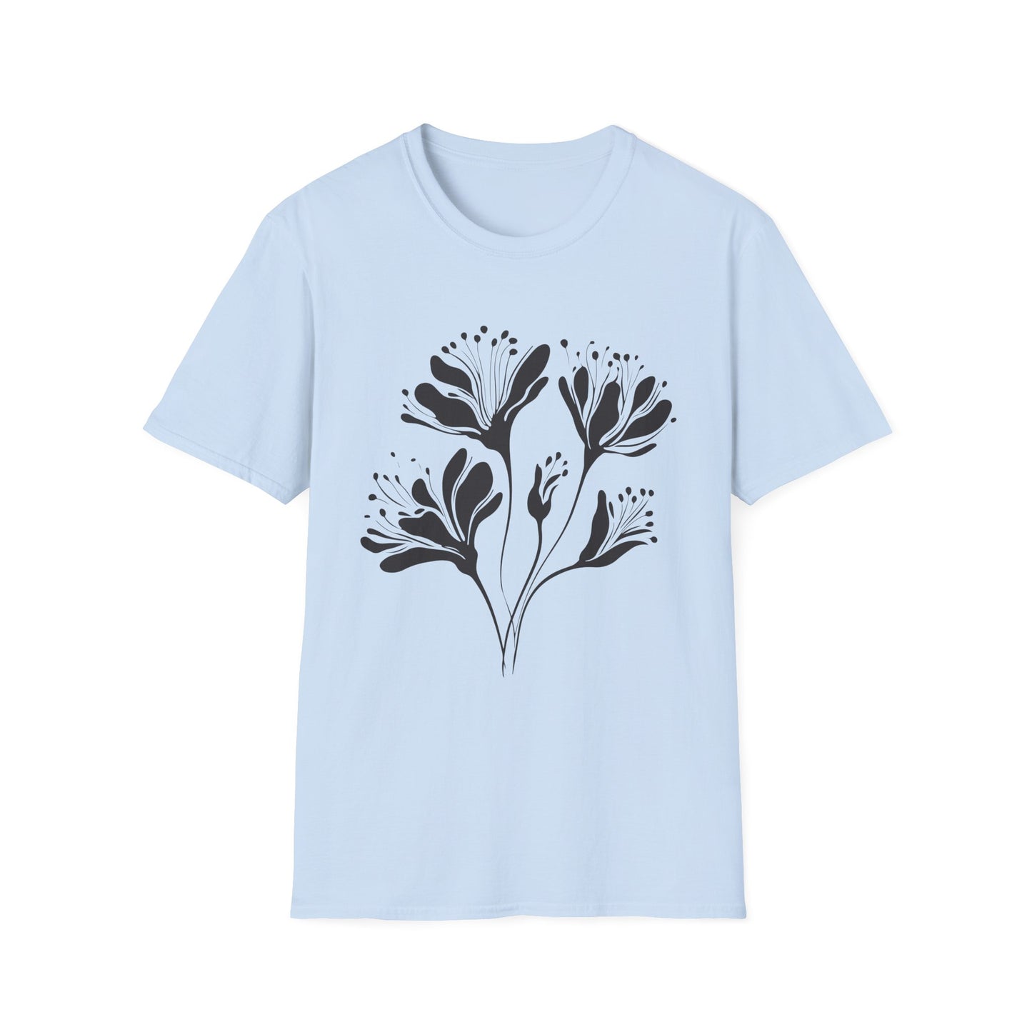 Monochrome Floral Silhouette Tee