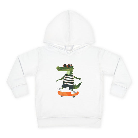 Skateboarding Crocodile Toddler Hoodie
