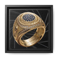 Midnight Satin 2026 Football Ring Framed Canvas