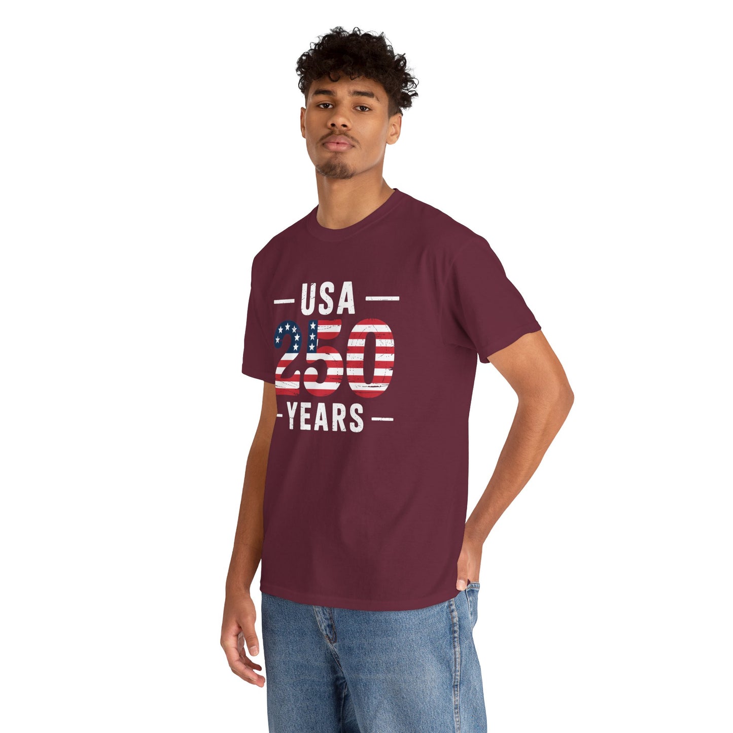 USA 250 Years Patriotic Flag Graphic T-Shirt