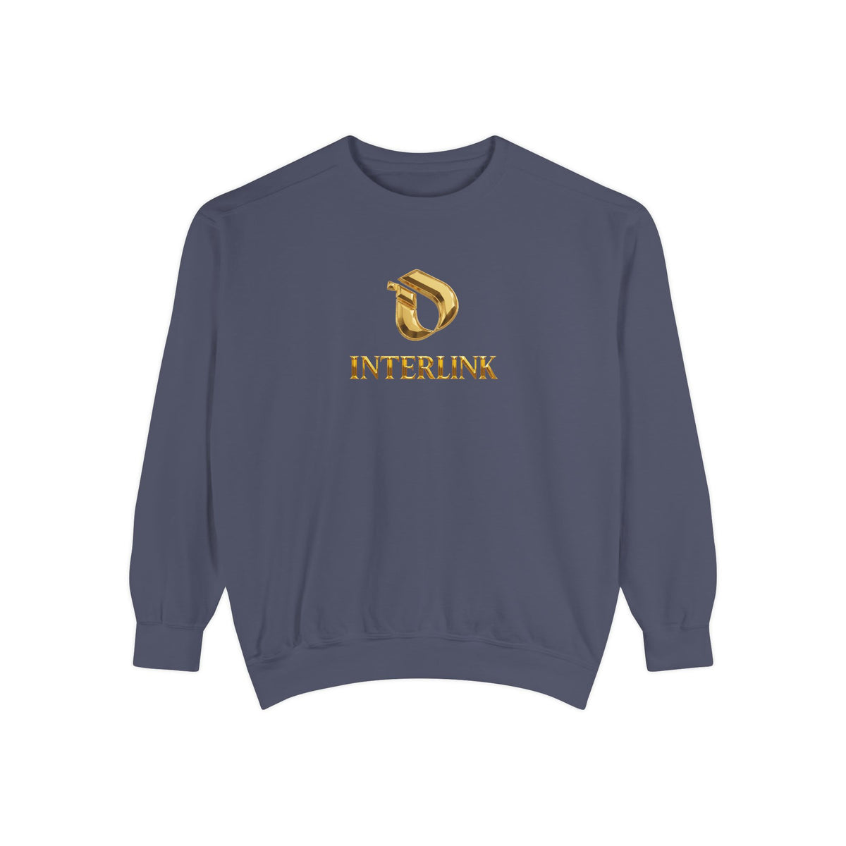 Gold Interlink Logo Crewneck Sweatshirt for Women