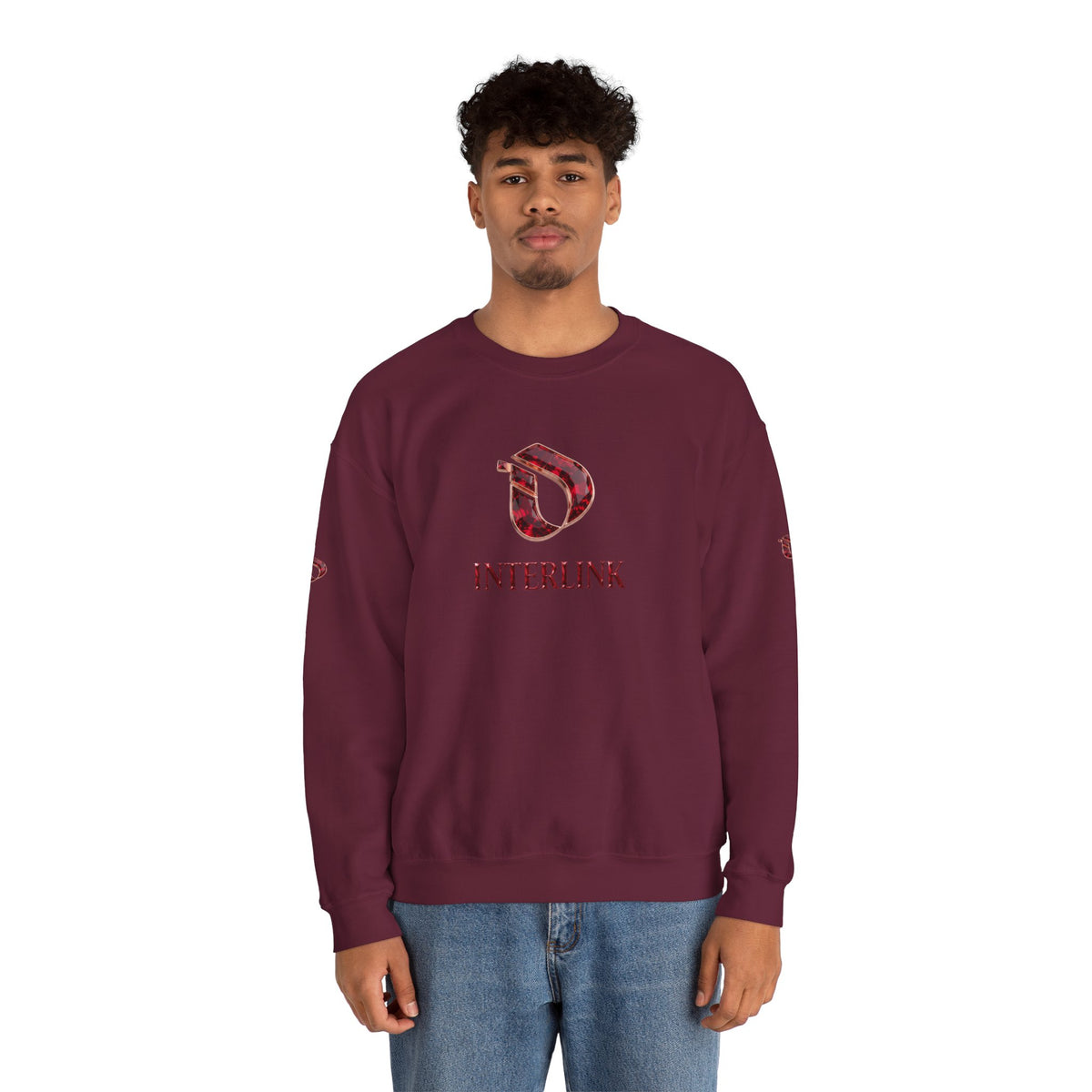 Ruby Facet Interlink Men’s Crewneck Sweatshirt