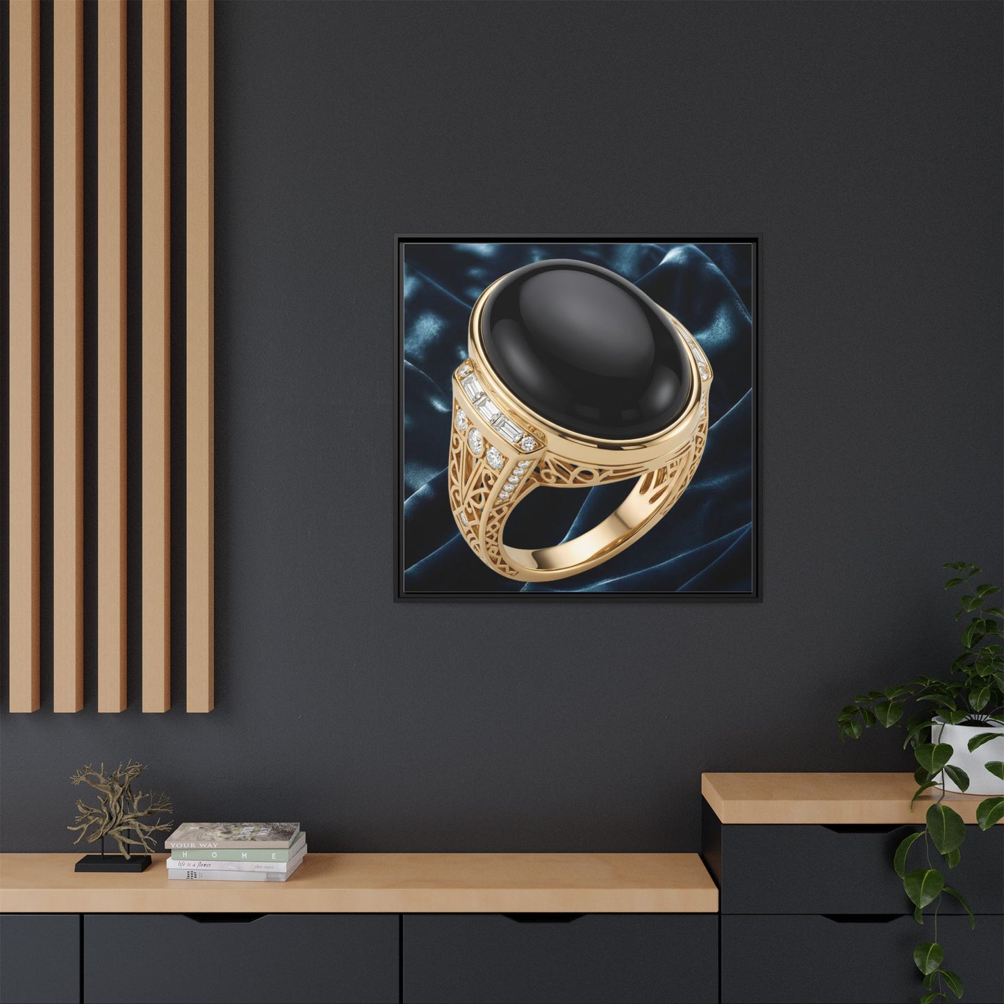 Noir Onyx Velvet Drift Canvas
