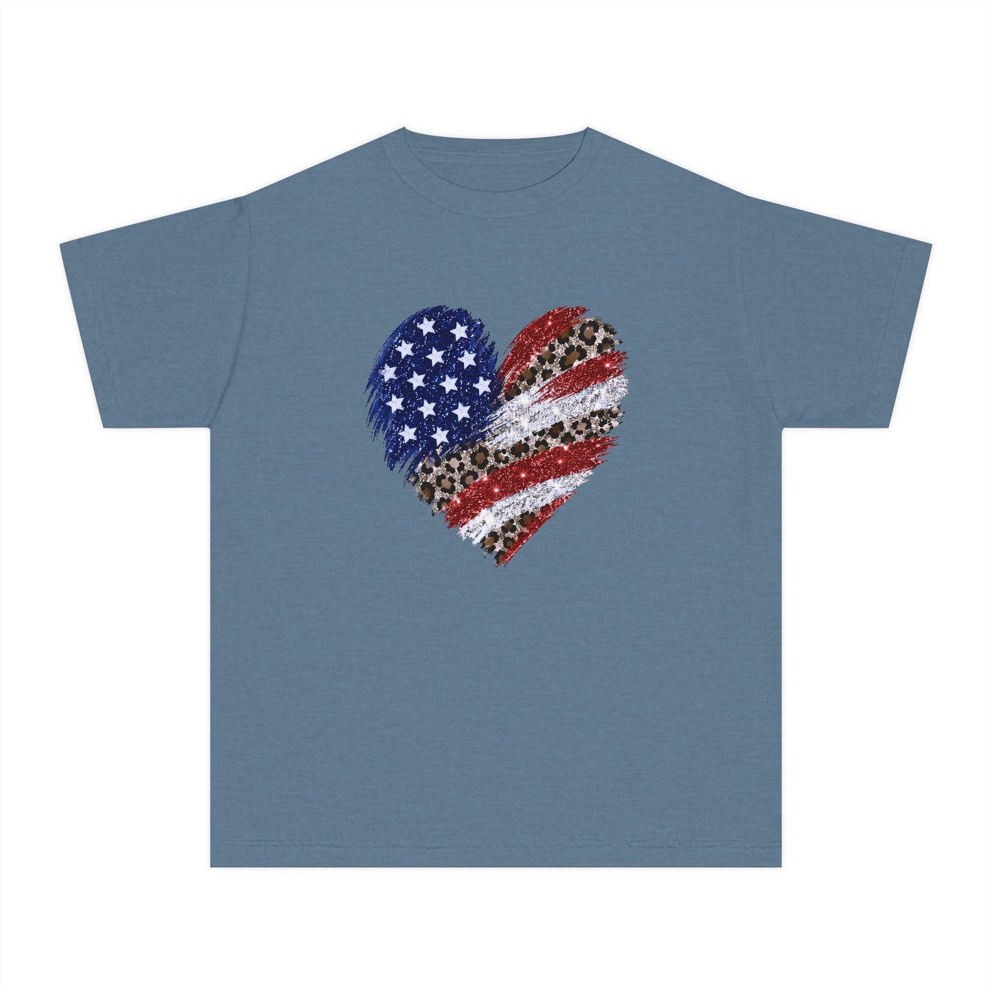 Distressed American Flag Heart Youth T-Shirt