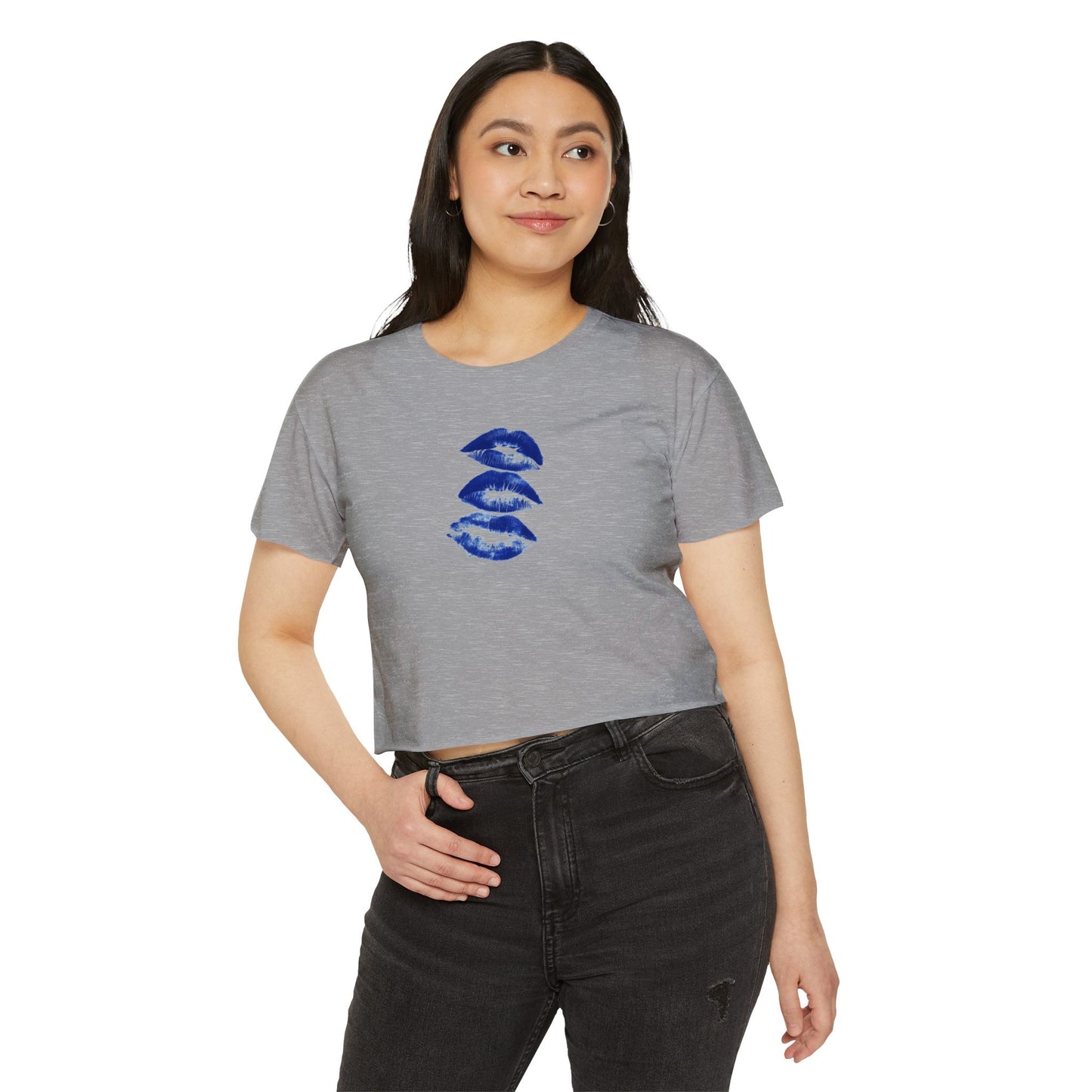 Triple Kiss Print Boxy Tee