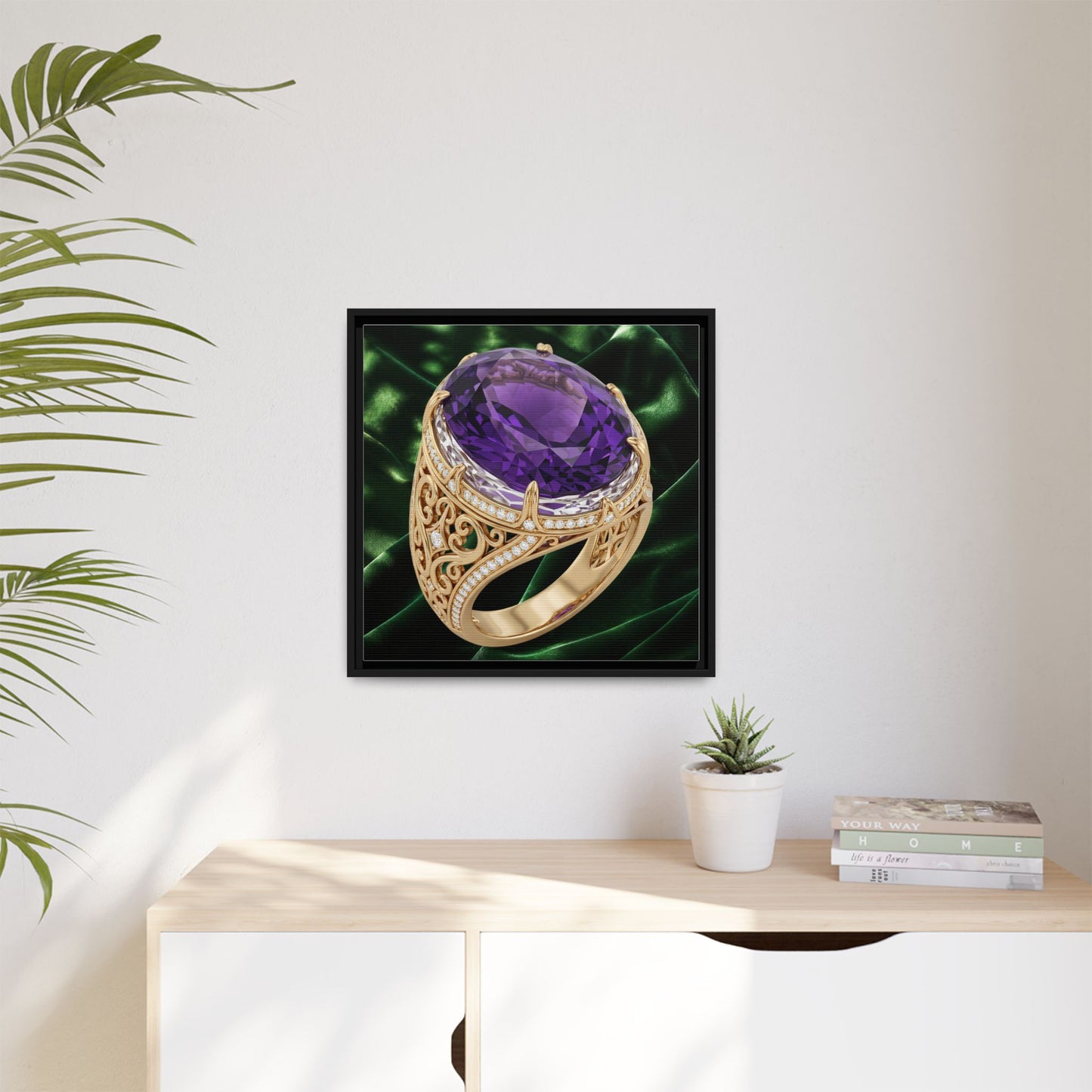 Purple Amethyst Regal Glow Ring Canvas