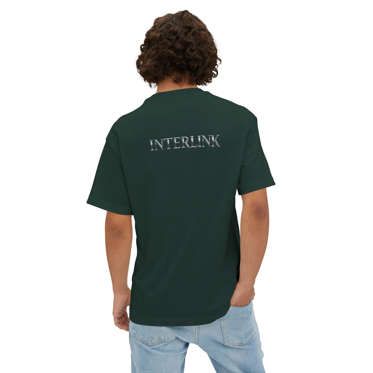 Silver Chrome Interlink Back Wordmark Boxy Cotton Tee
