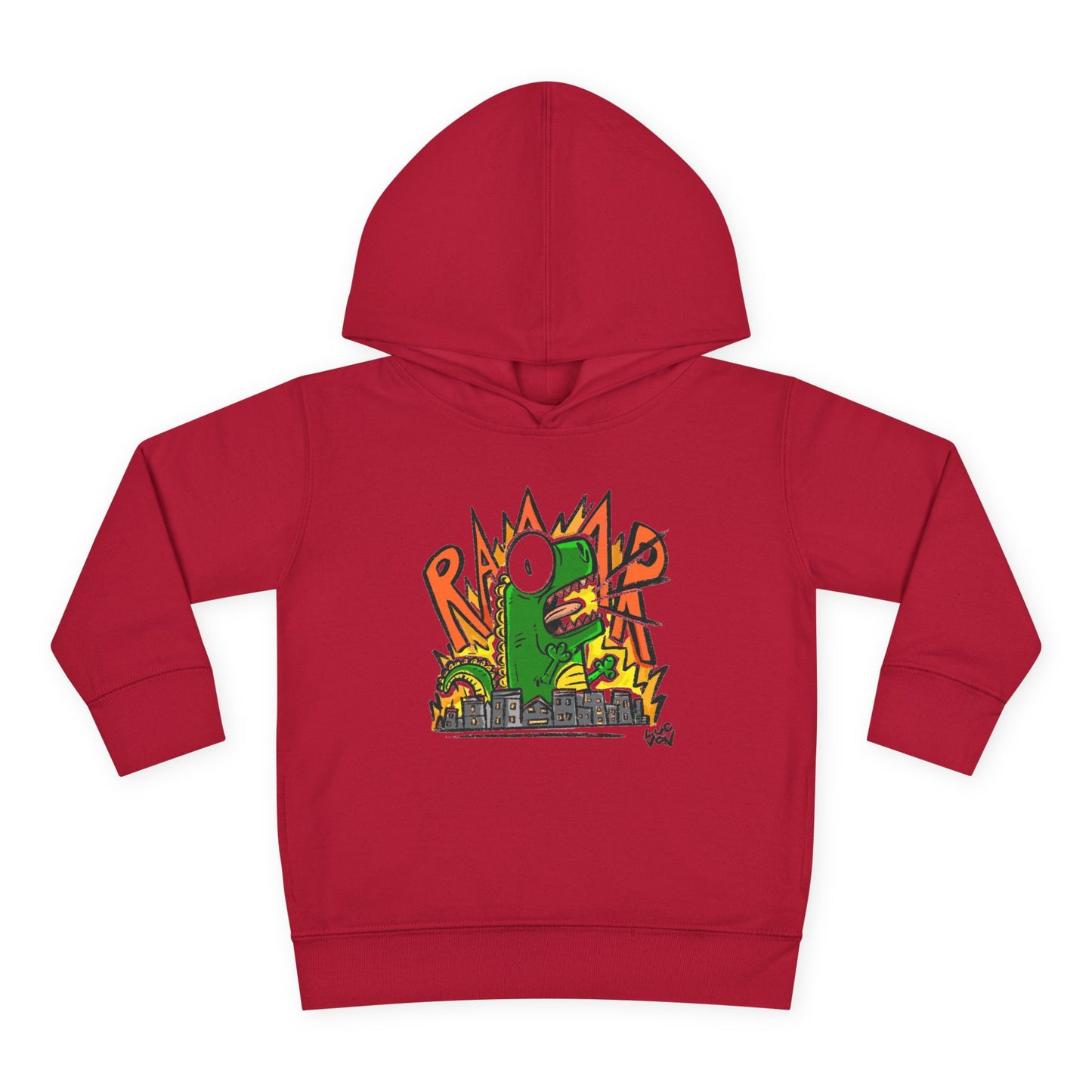 Comic Roaring Dinosaur Toddler Hoodie