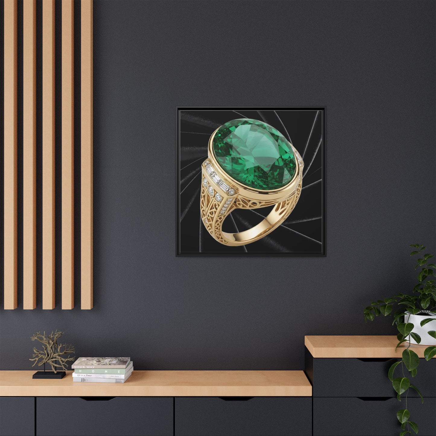 Noir Emerald Jewel Canvas
