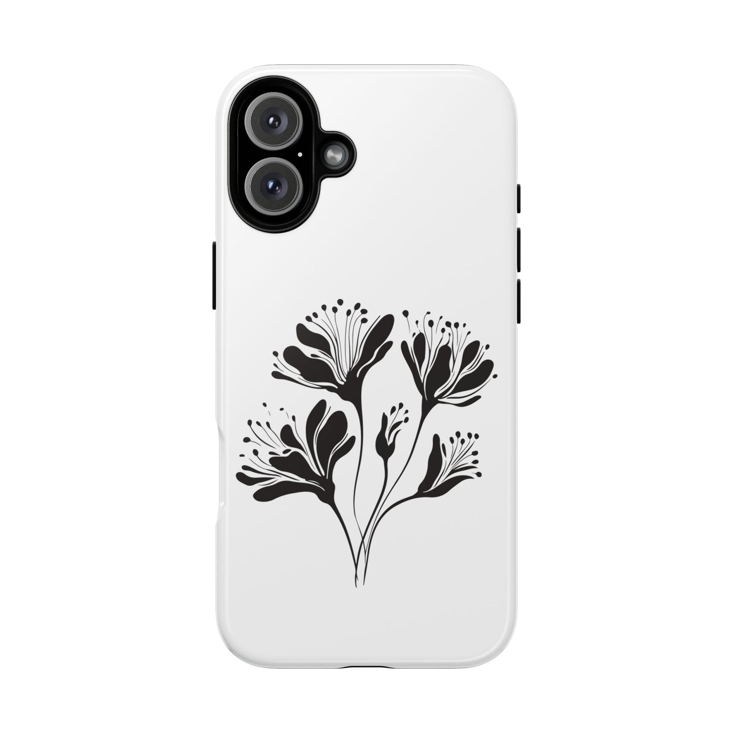 Botanical Black Floral Tough Phone Case
