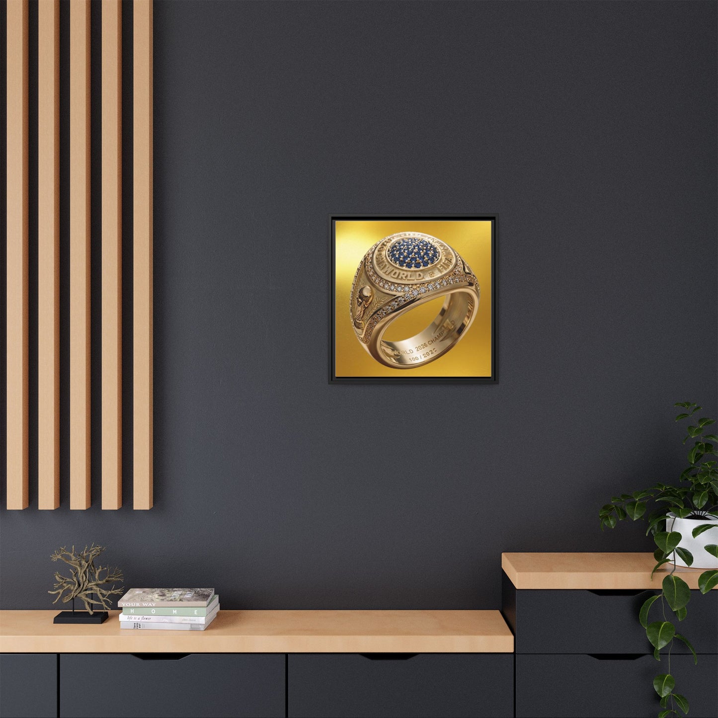 2026 Football Victory Ring Framed Canvas