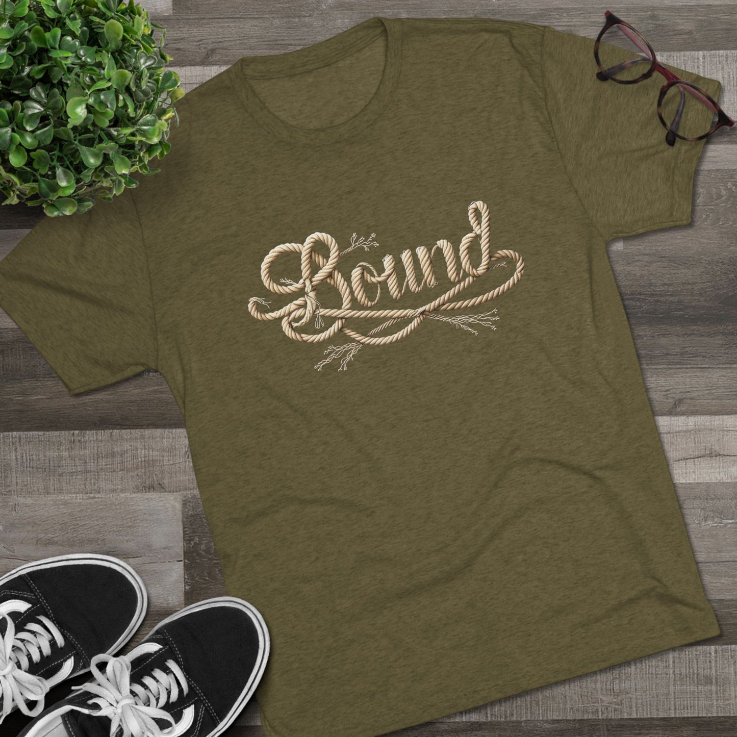 BOUND Rope Script Men’s Tri-Blend T-Shirt