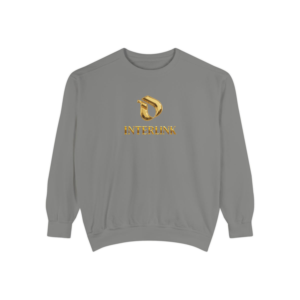 Gold Interlink Logo Crewneck Sweatshirt for Women
