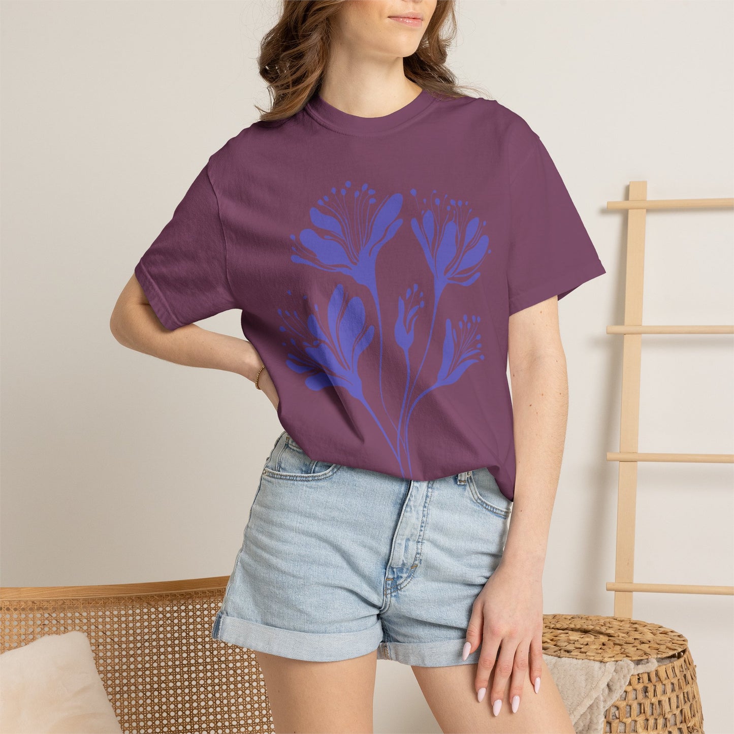 Purple Floral Graphic T-Shirt