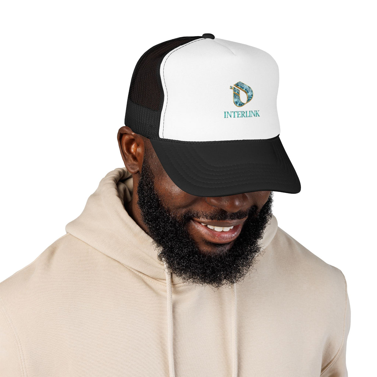 Aquamarine Interlink Laminated Foam Trucker Cap