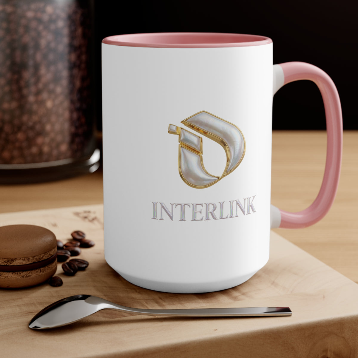 Pearl Glow Interlink Color Accent Ceramic Mug