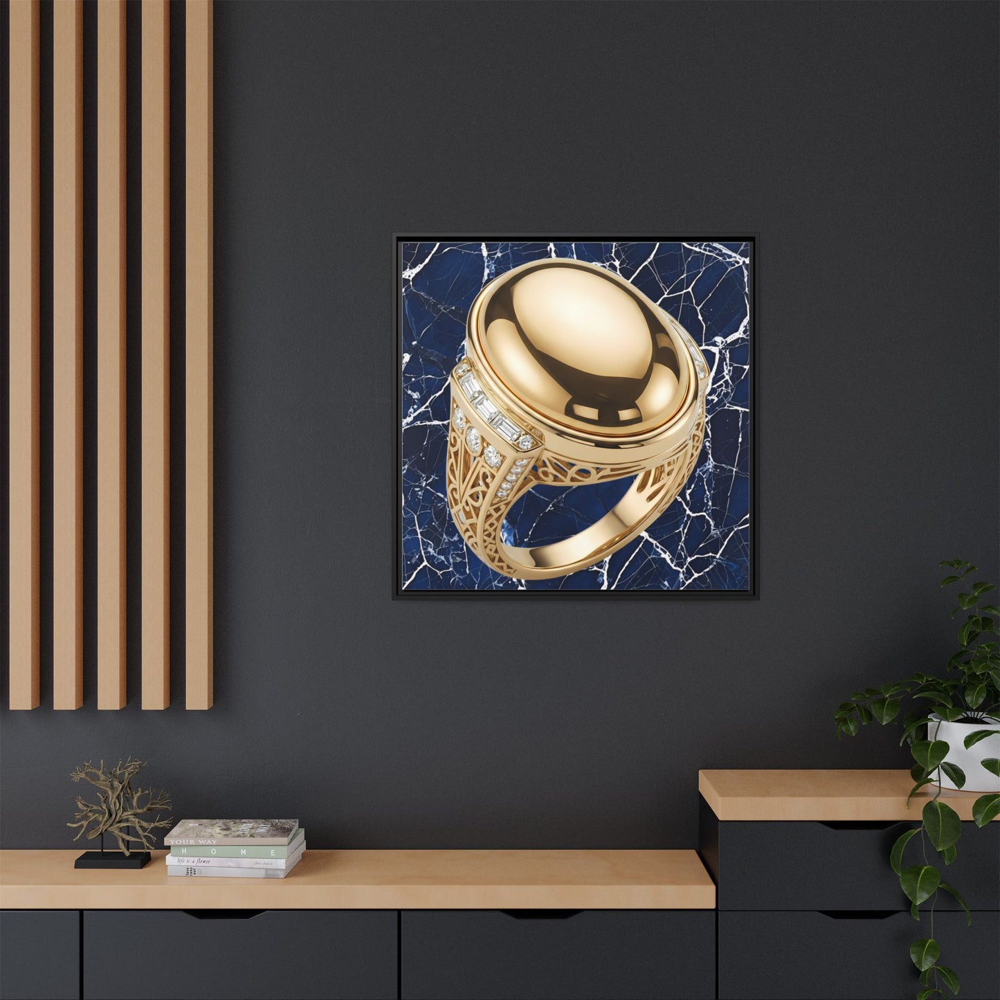 Gilded Cabochon Cobalt Canvas