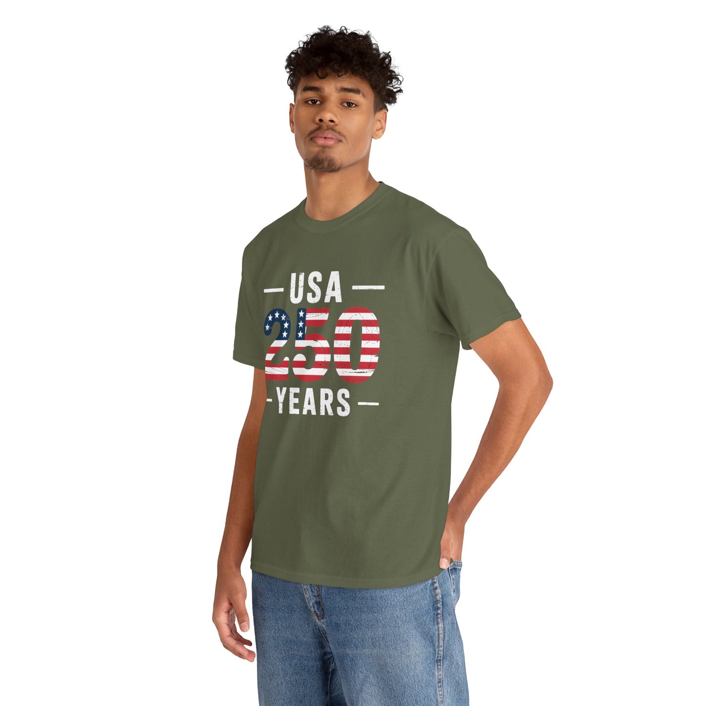 USA 250 Years Patriotic Flag Graphic T-Shirt