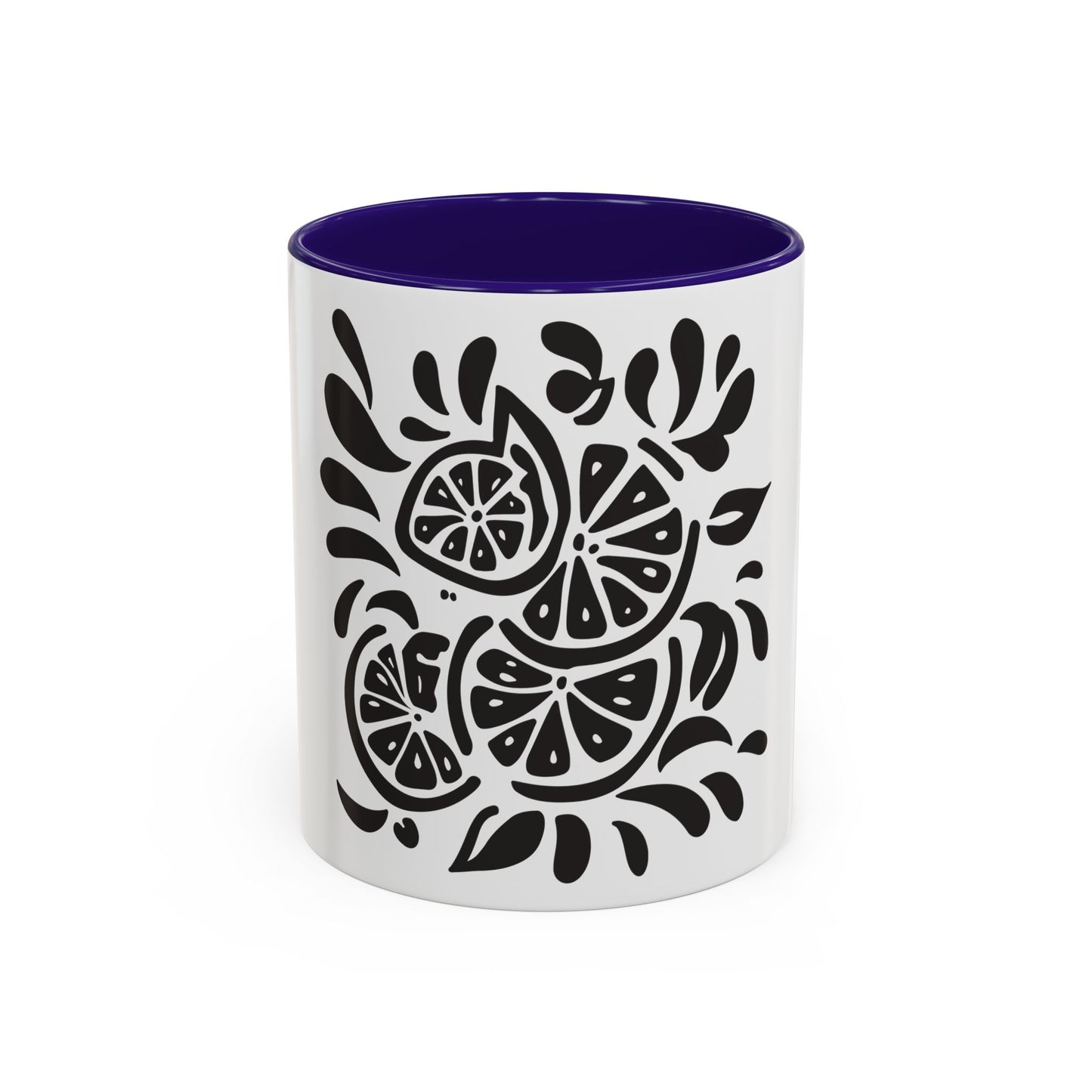 Monochrome Citrus Accent Mug