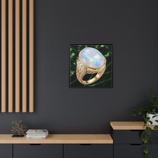 Oval Moonstone Radiance Ring Framed Canvas